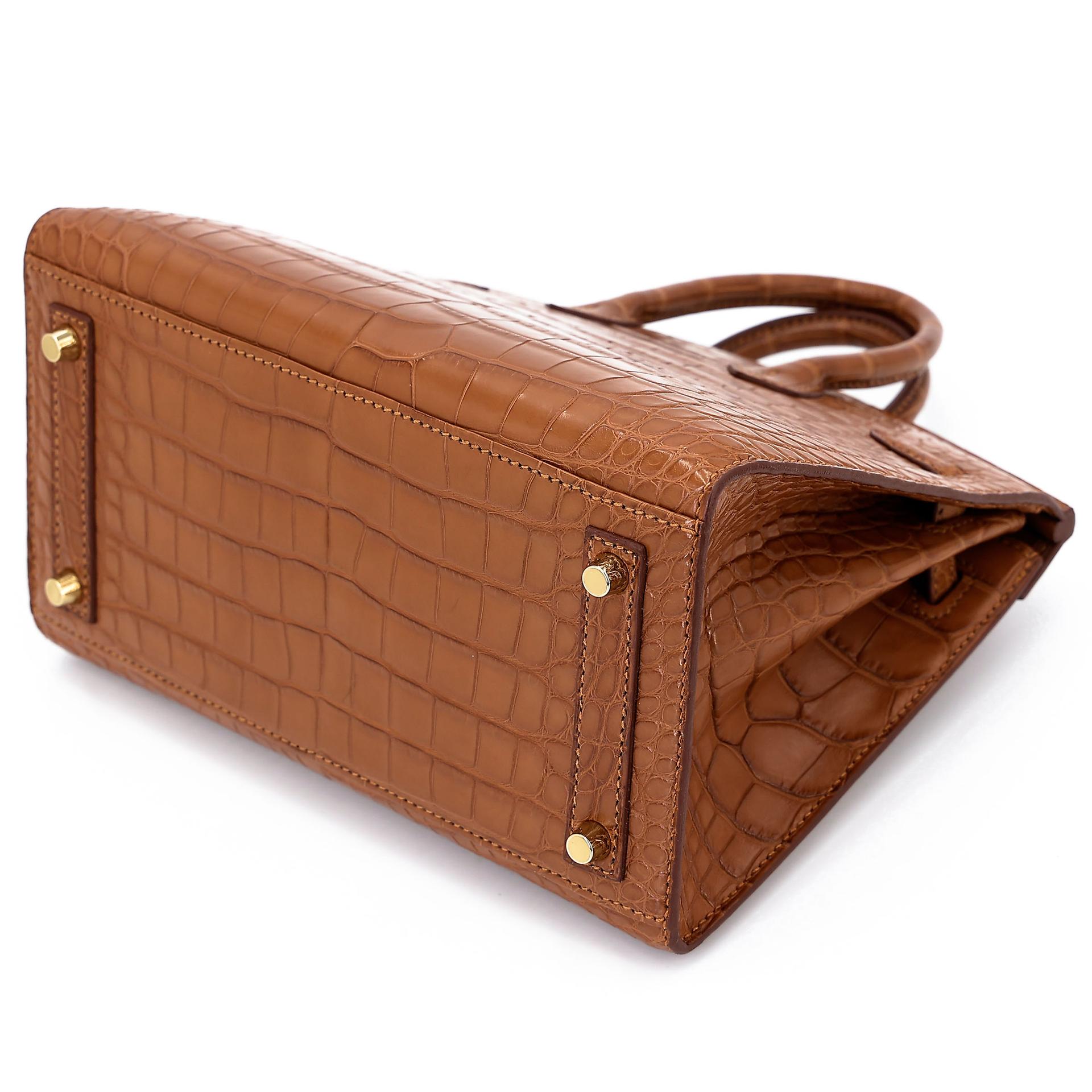 Brand New ( Rank N ) HERMÈS Birkin 20 Sellier Gold (37) Matte Alligator Gold hardware W (2024) - 8
