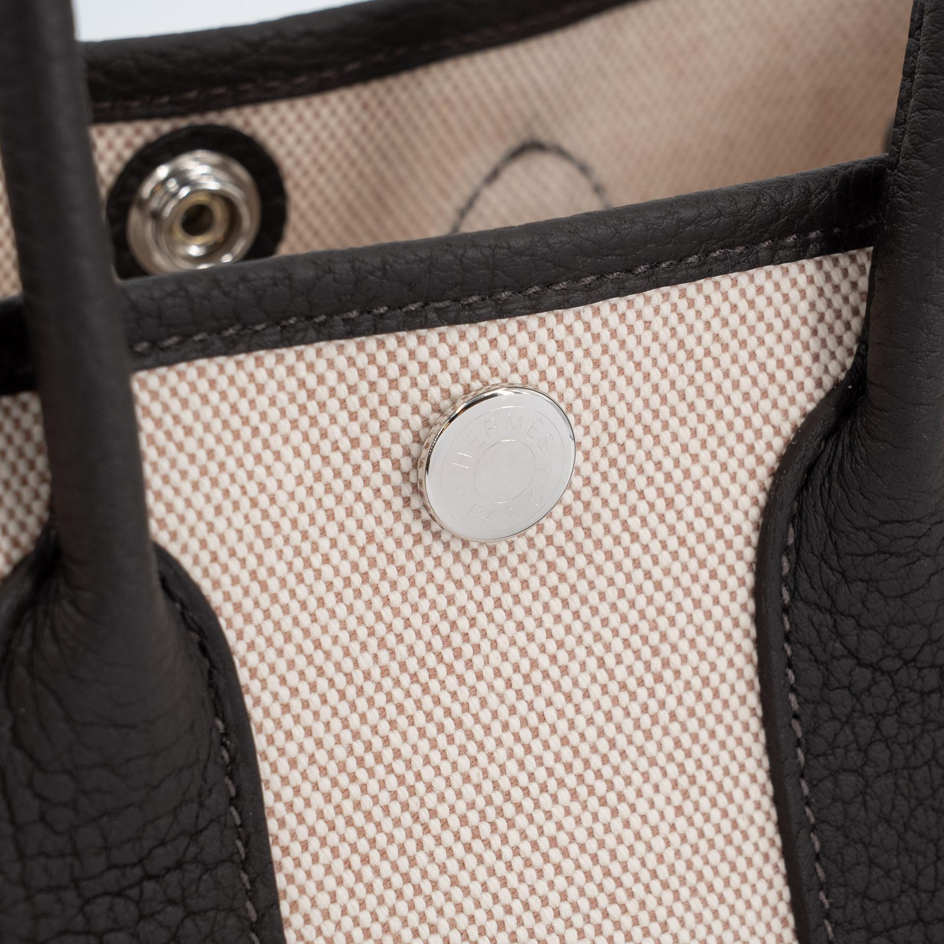 ランク N 新品 HERMÈS エルメス ネオガーデンパーティ バイブラウン（T3） ネゴンダ トワルアッシュ シルバー金具 K刻印 (2025) - 9