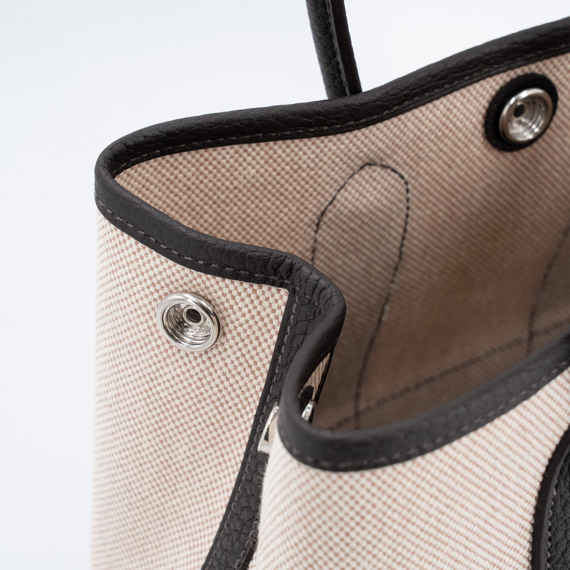 ランク N 新品 HERMÈS エルメス ネオガーデンパーティ バイブラウン（T3） ネゴンダ トワルアッシュ シルバー金具 K刻印 (2025) - 16