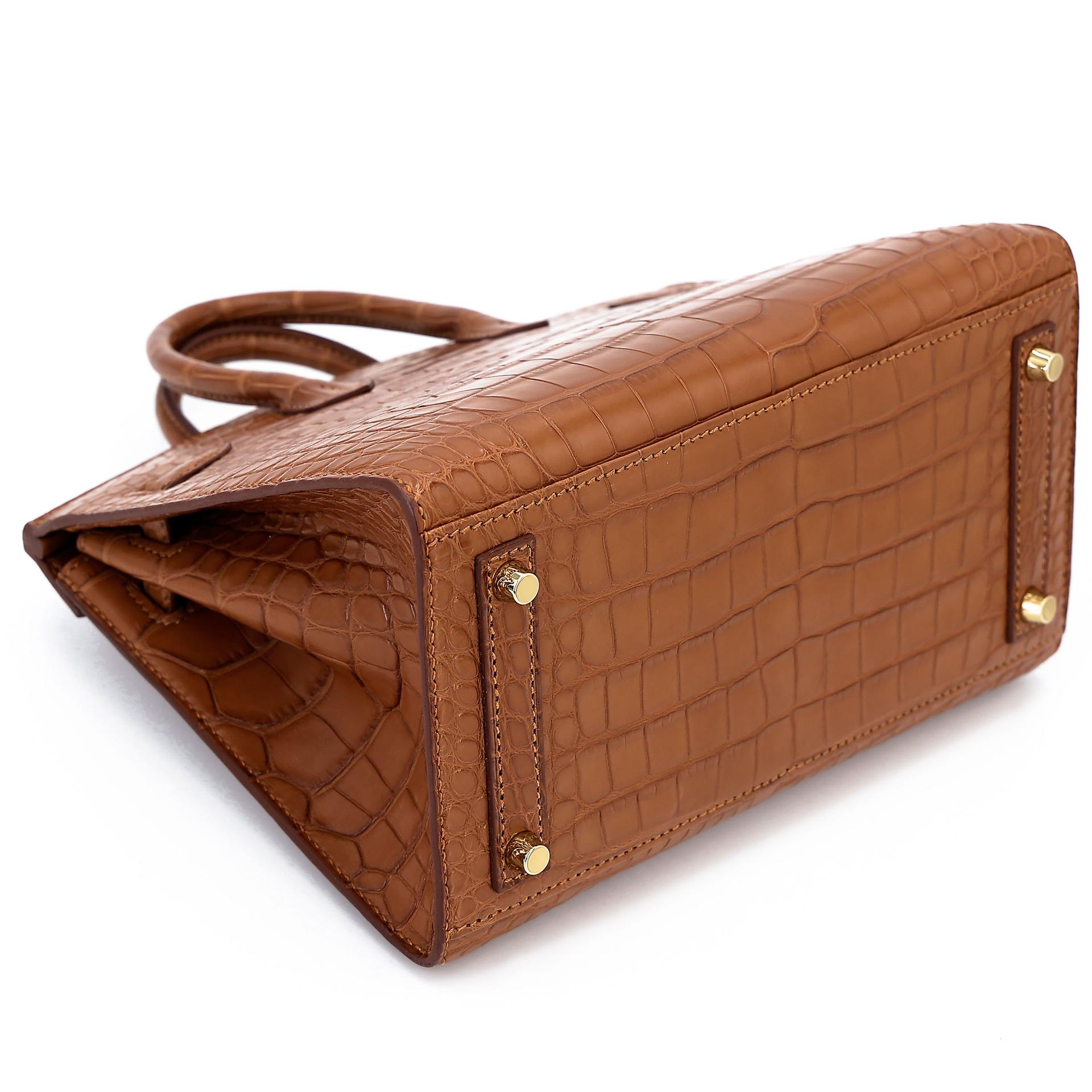 Brand New ( Rank N ) HERMÈS Birkin 20 Sellier Gold (37) Matte Alligator Gold hardware W (2024) - 9