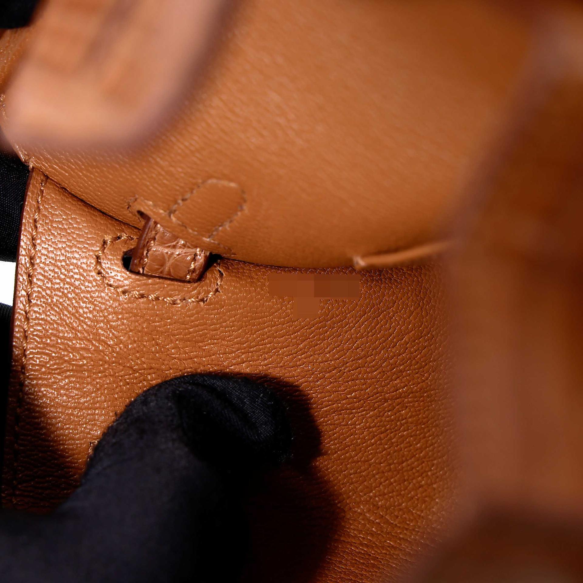 Brand New ( Rank N ) HERMÈS Birkin 20 Sellier Gold (37) Matte Alligator Gold hardware W (2024) - 13