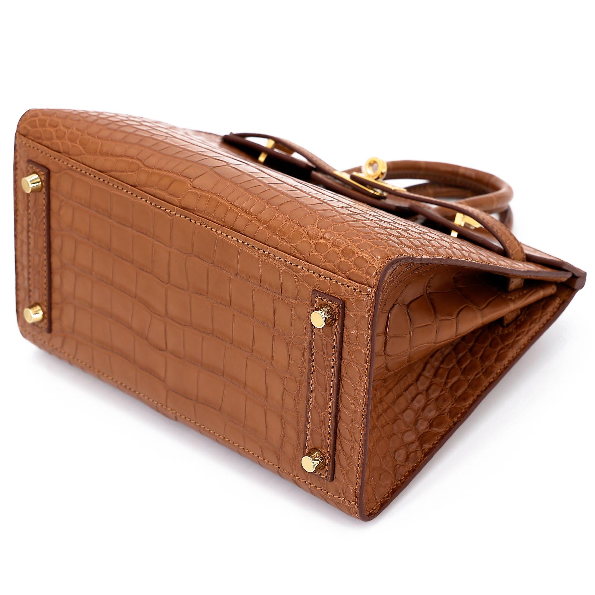 Brand New ( Rank N ) HERMÈS Birkin 20 Sellier Gold (37) Matte Alligator Gold hardware W (2024) - 6