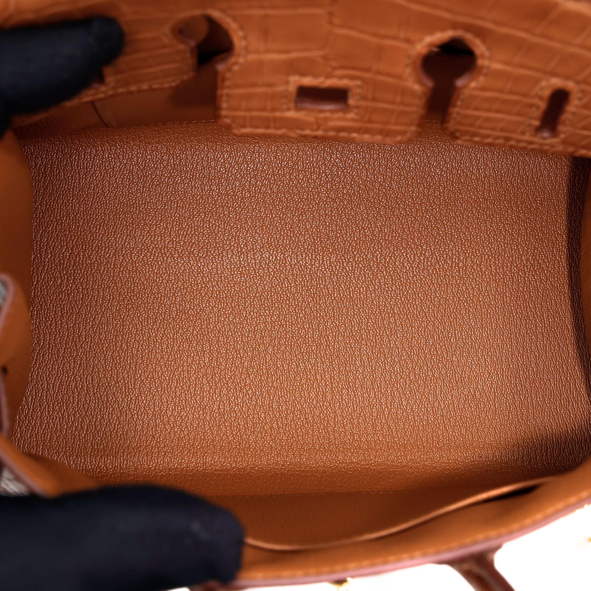 Brand New ( Rank N ) HERMÈS Birkin 20 Sellier Gold (37) Matte Alligator Gold hardware W (2024) - 16