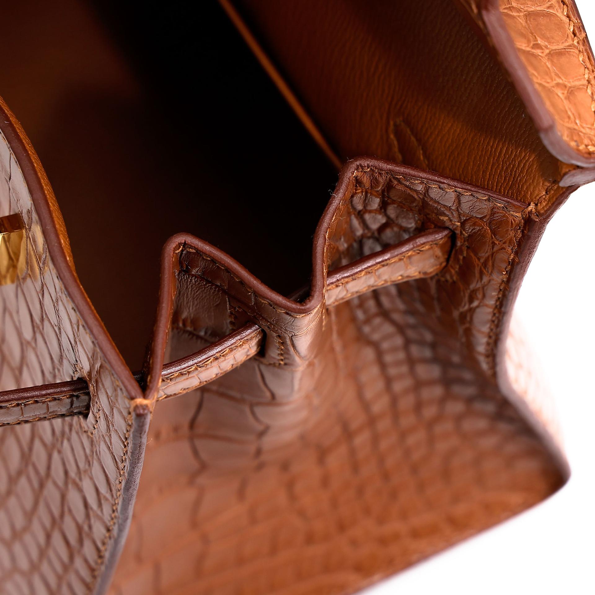 Brand New ( Rank N ) HERMÈS Birkin 20 Sellier Gold (37) Matte Alligator Gold hardware W (2024) - 14
