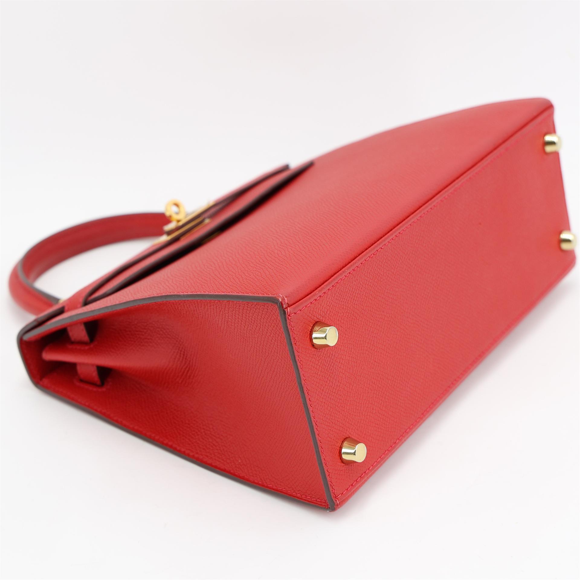 ランク A HERMÈS エルメス ケリー25 セリエ ルージュカザック (Q5) エプソン ゴールド金具 T刻印 (2015) - 6