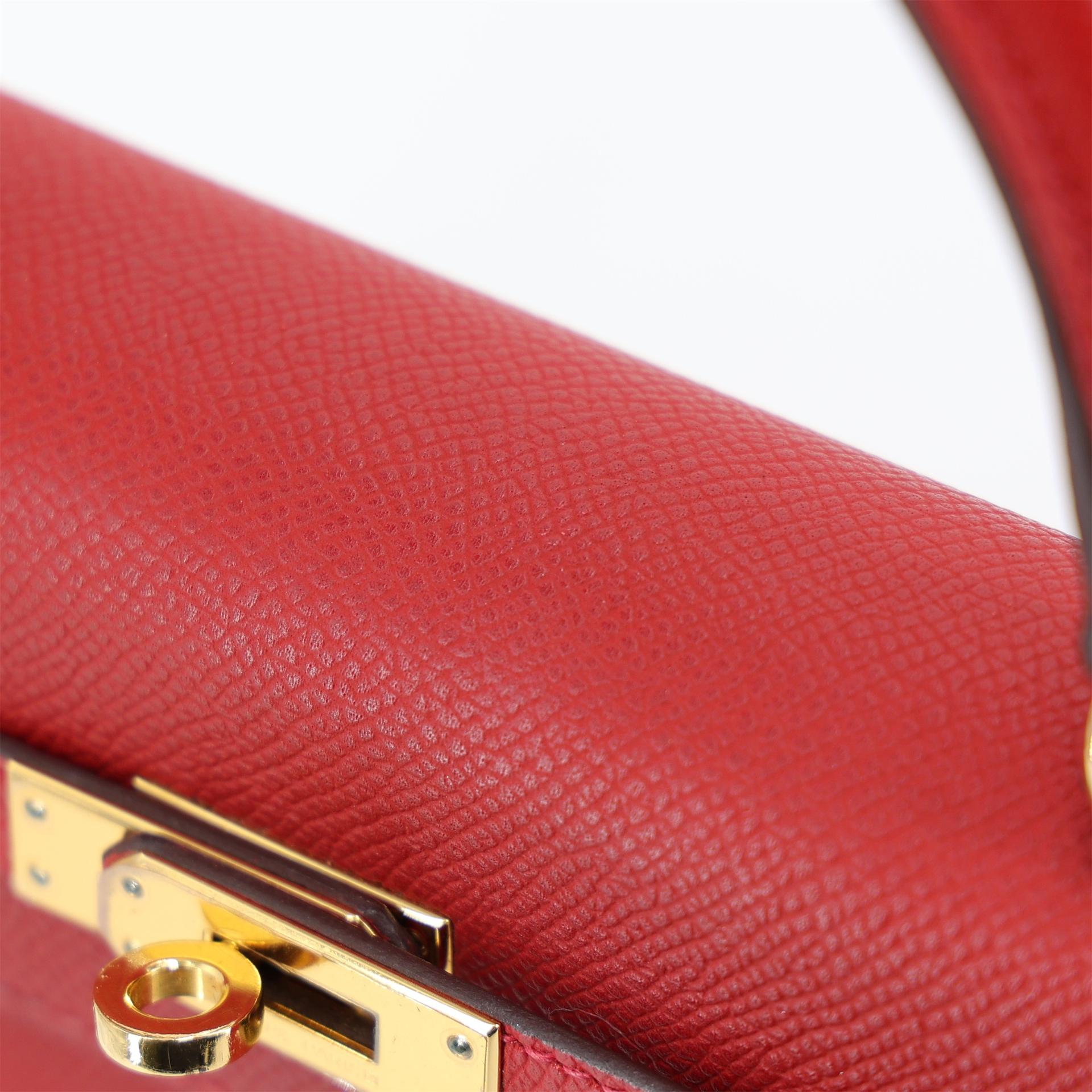 ランク A HERMÈS エルメス ケリー25 セリエ ルージュカザック (Q5) エプソン ゴールド金具 T刻印 (2015) - 25