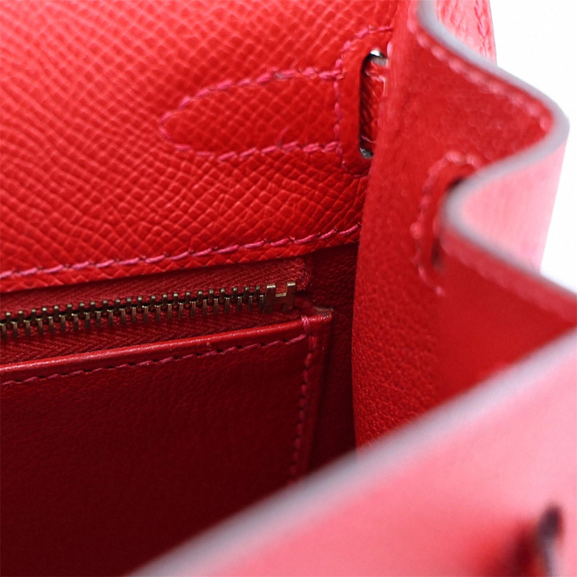 ランク A HERMÈS エルメス ケリー25 セリエ ルージュカザック (Q5) エプソン ゴールド金具 T刻印 (2015) - 17