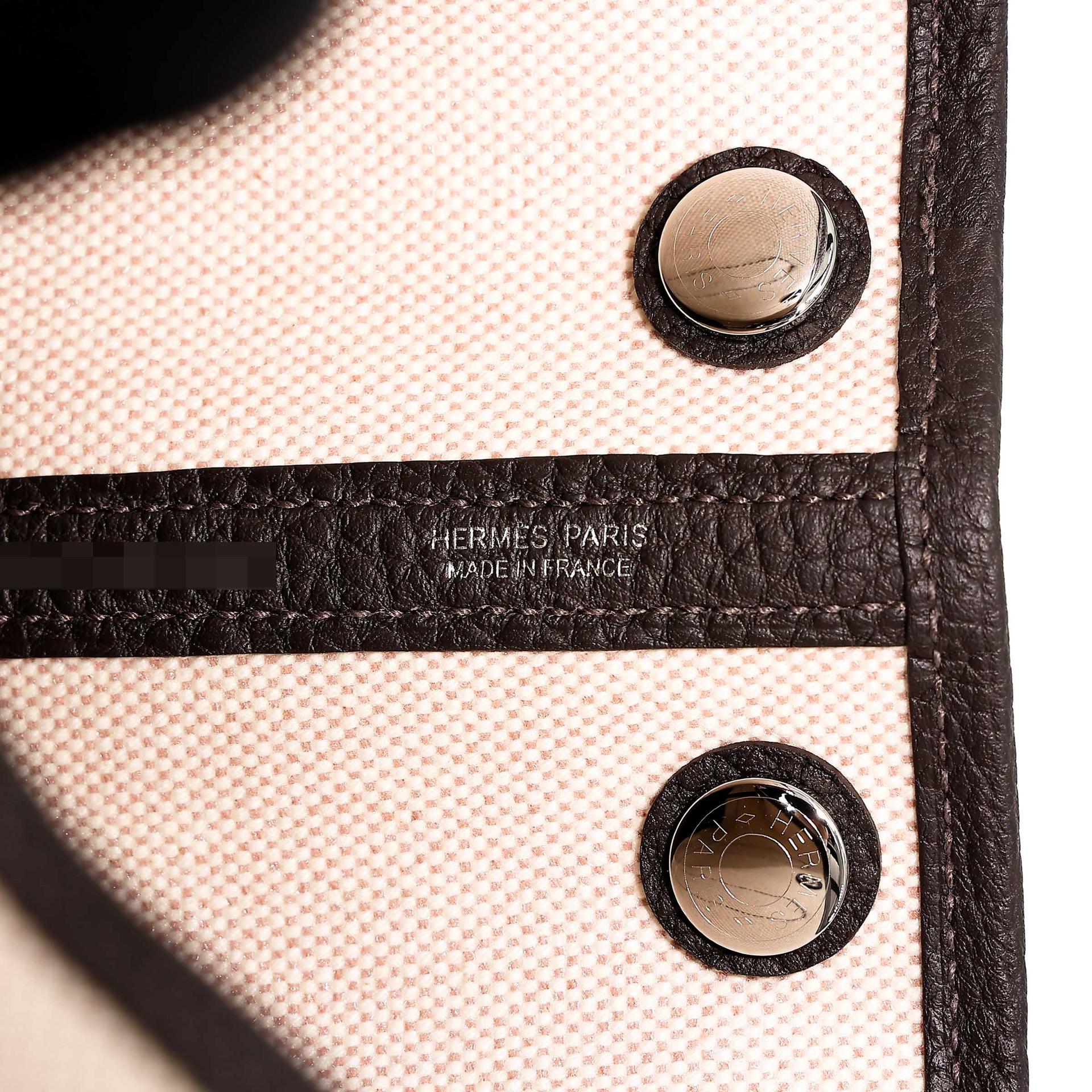 ランク N 新品 HERMÈS エルメス ネオガーデンパーティ バイブラウン（T3） トワルアッシュ ネゴンダ シルバー金具 K刻印 (2025) - 14