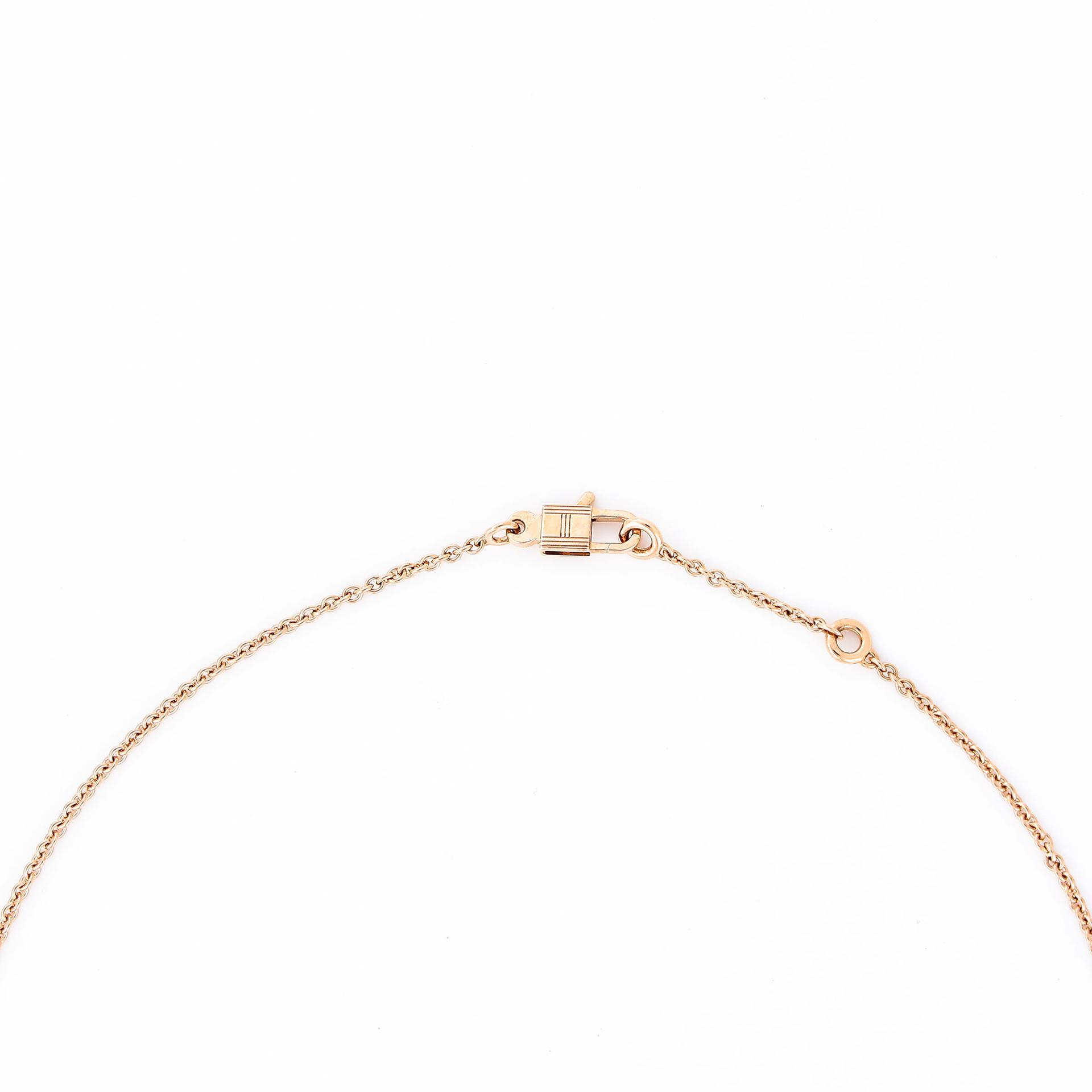 Brand New ( Rank N ) HERMÈS Amulettes Kelly Pendant Rose Gold Diamond 18K Rose Gold - 4