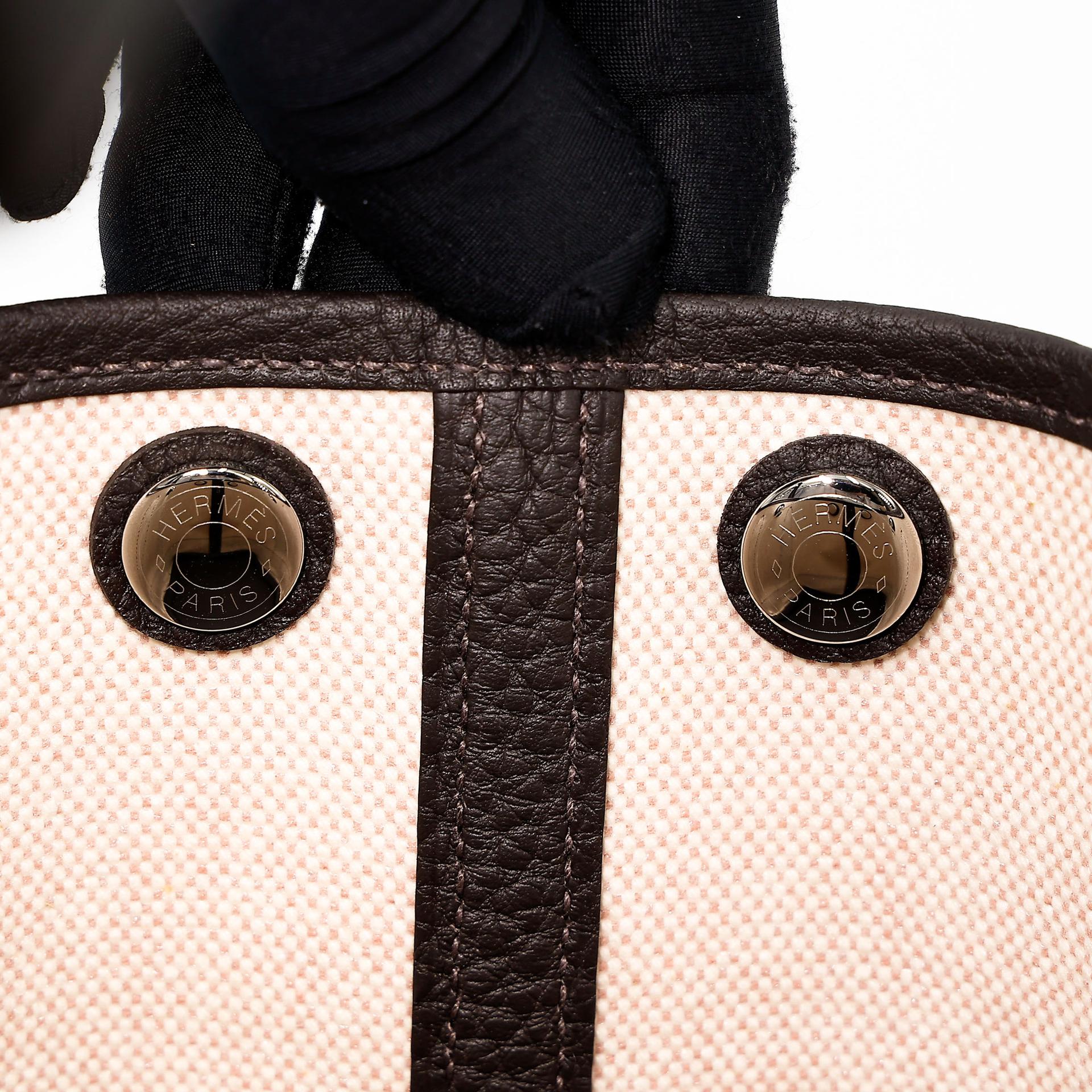 ランク N 新品 HERMÈS エルメス ネオガーデンパーティ バイブラウン（T3） トワルアッシュ ネゴンダ シルバー金具 K刻印 (2025) - 13