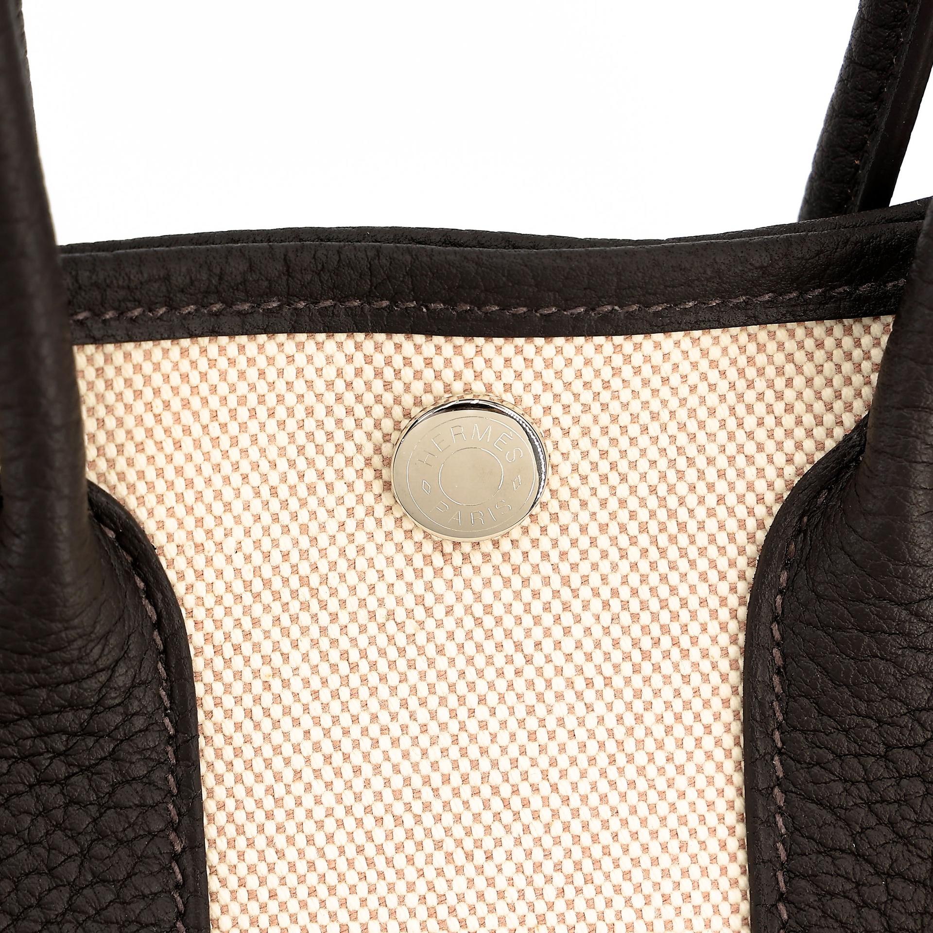 ランク N 新品 HERMÈS エルメス ネオガーデンパーティ バイブラウン（T3） トワルアッシュ ネゴンダ シルバー金具 K刻印 (2025) - 11