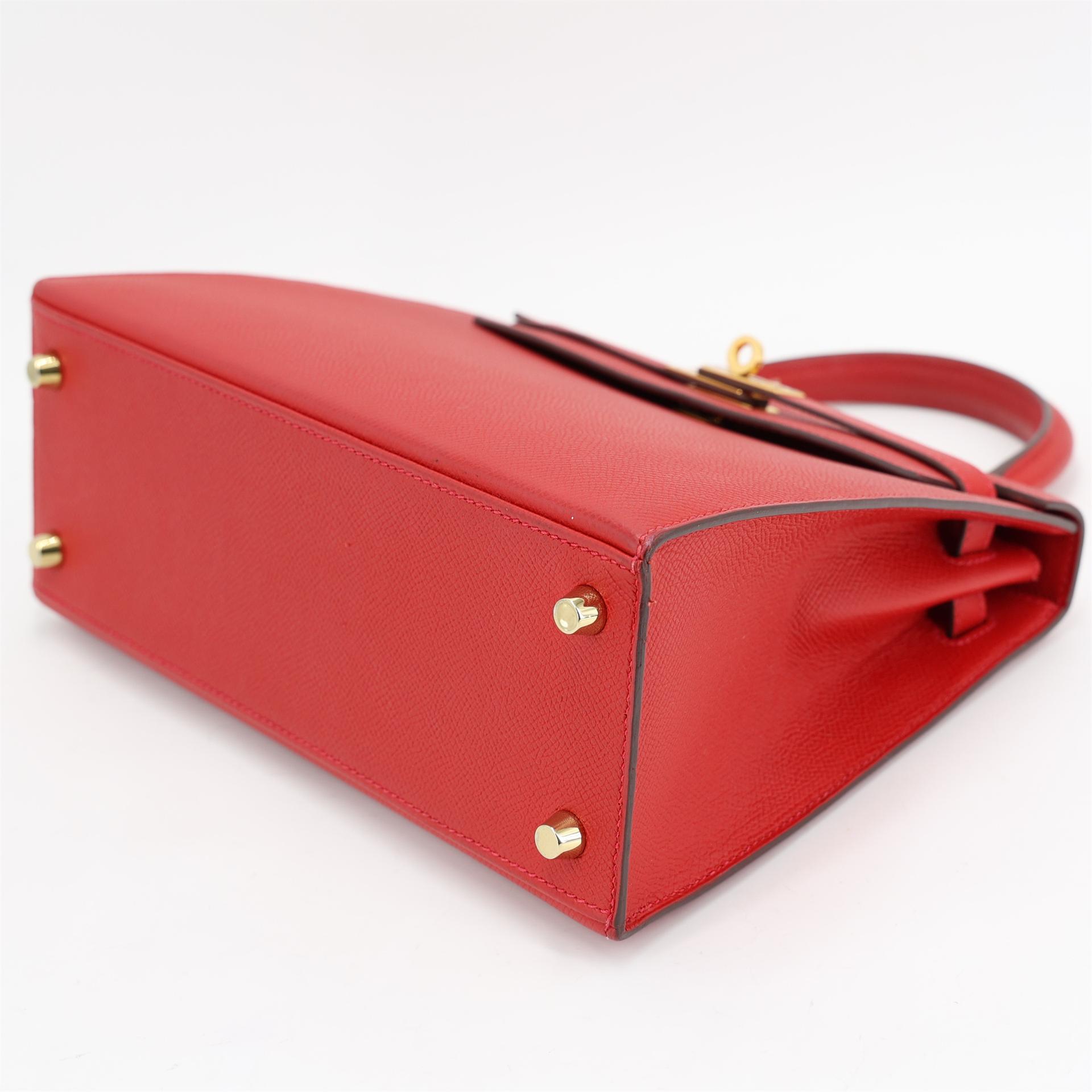 ランク A HERMÈS エルメス ケリー25 セリエ ルージュカザック (Q5) エプソン ゴールド金具 T刻印 (2015) - 7