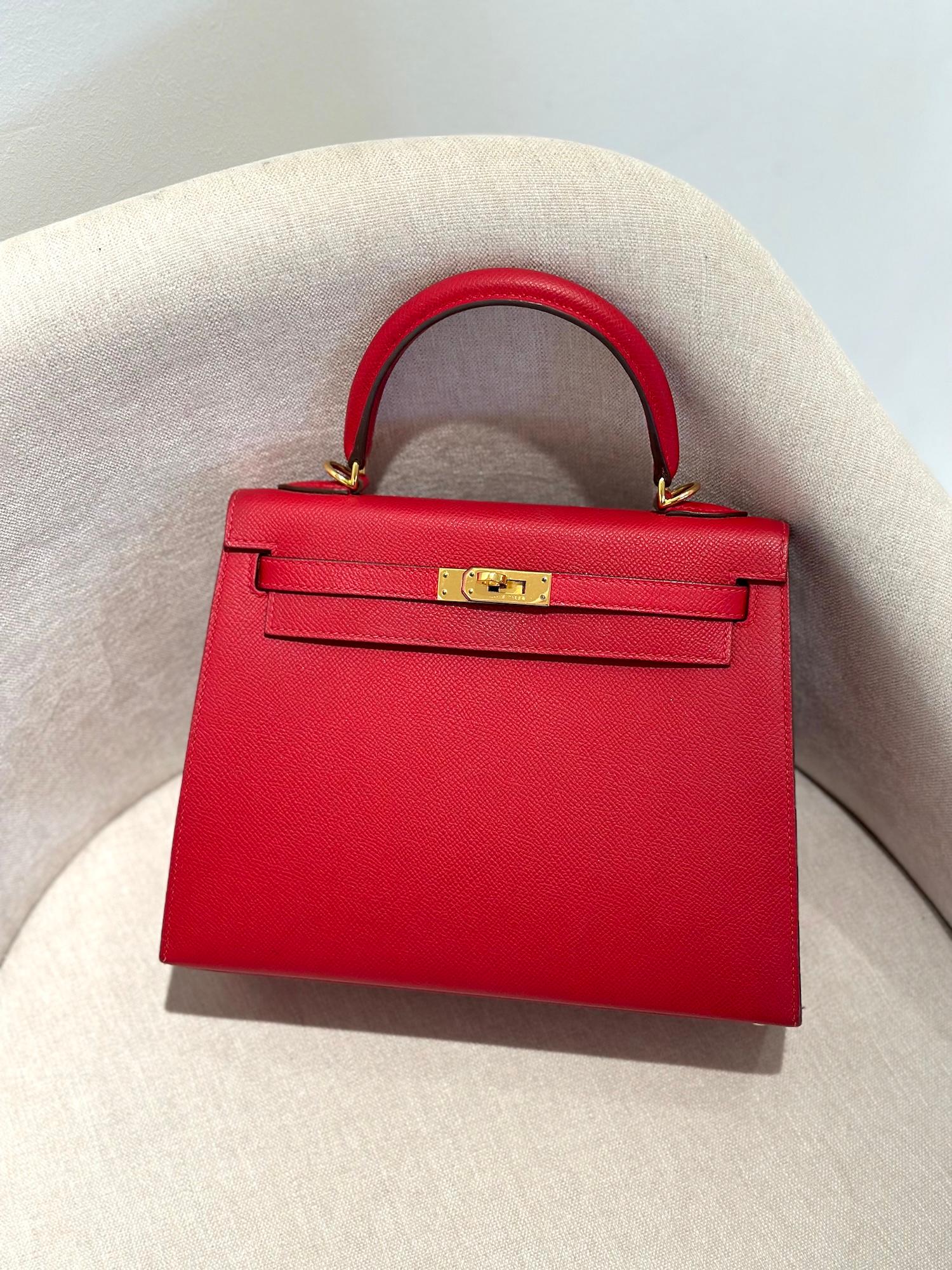 ランク A HERMÈS エルメス ケリー25 セリエ ルージュカザック (Q5) エプソン ゴールド金具 T刻印 (2015) - 4