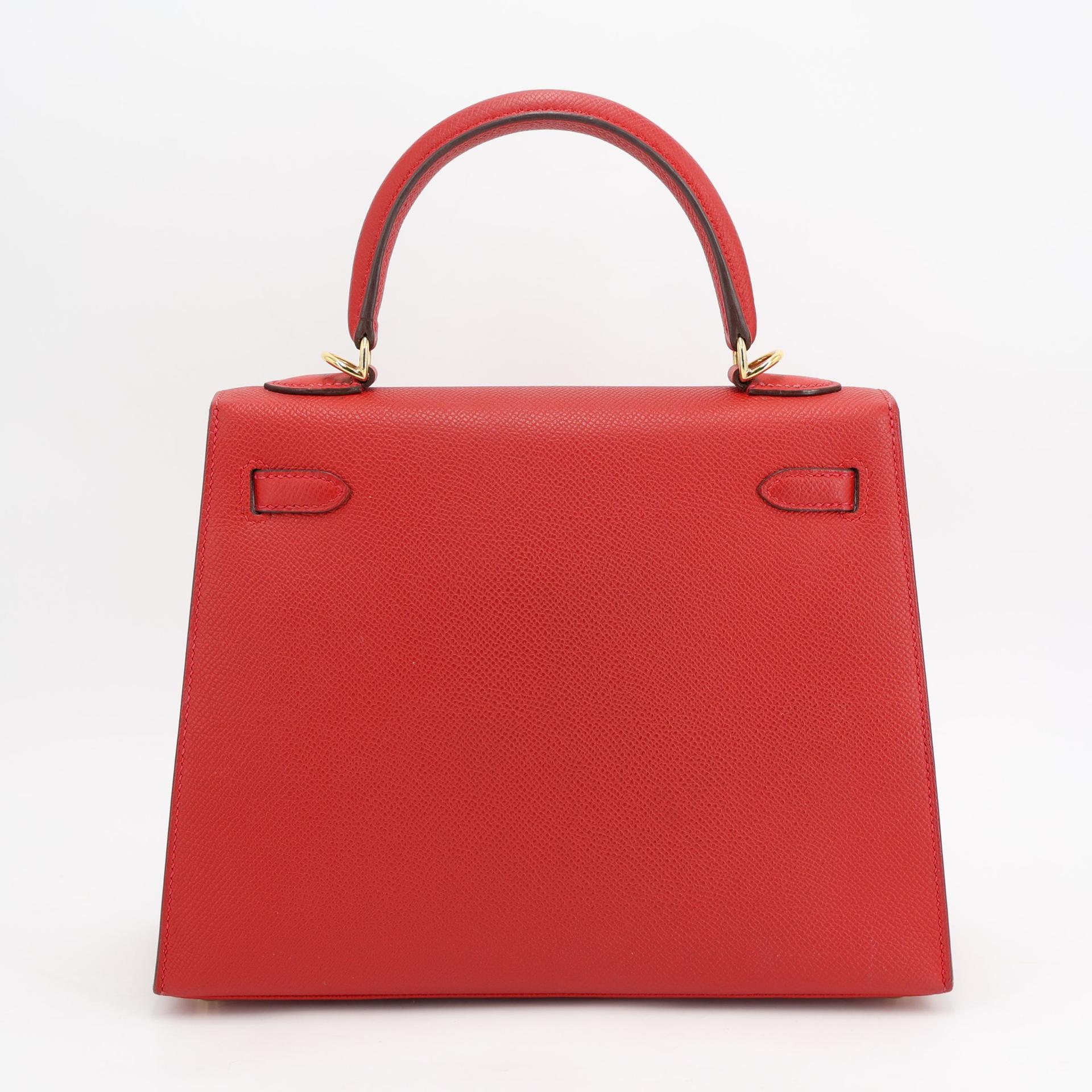 ランク A HERMÈS エルメス ケリー25 セリエ ルージュカザック (Q5) エプソン ゴールド金具 T刻印 (2015) - 2