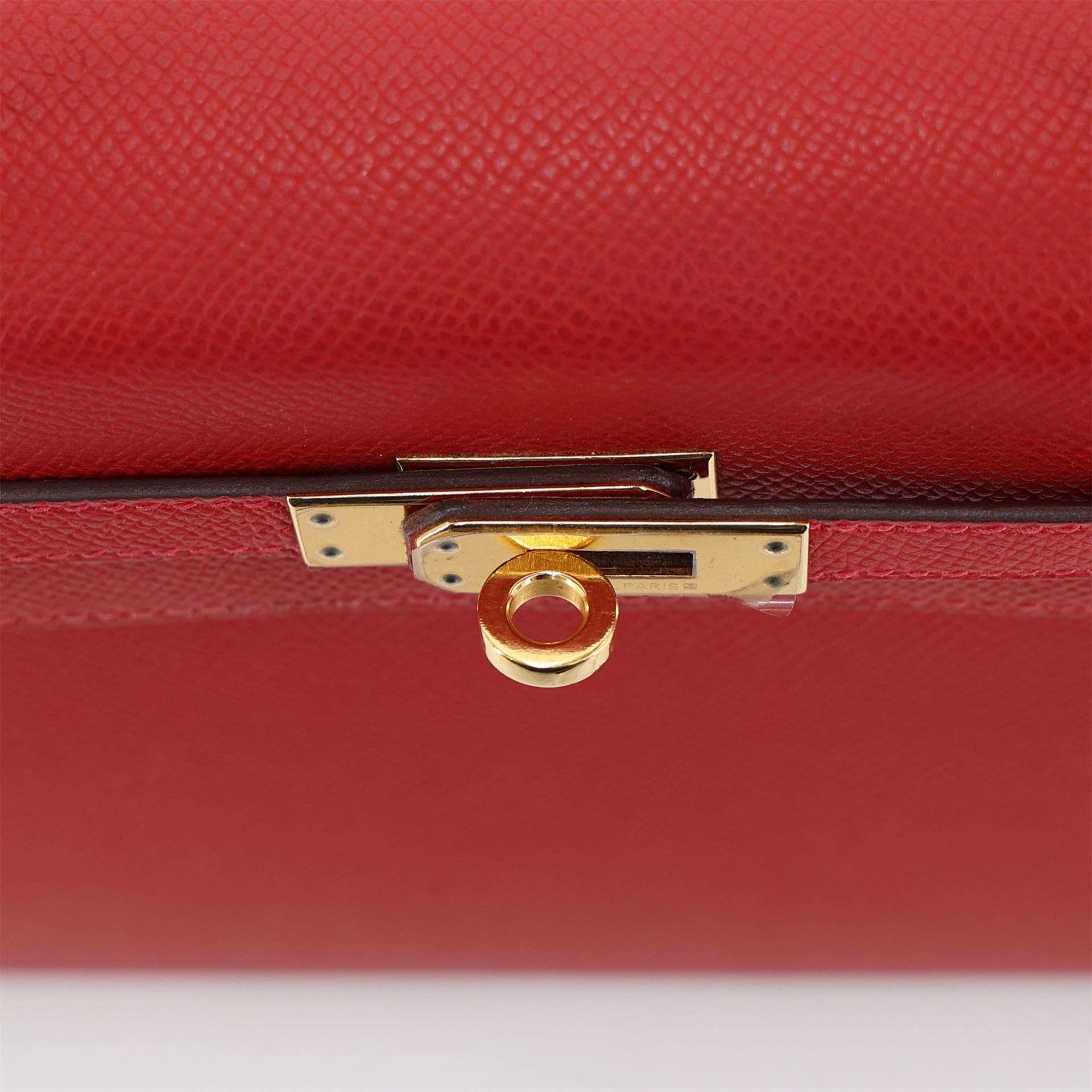 ランク A HERMÈS エルメス ケリー25 セリエ ルージュカザック (Q5) エプソン ゴールド金具 T刻印 (2015) - 11