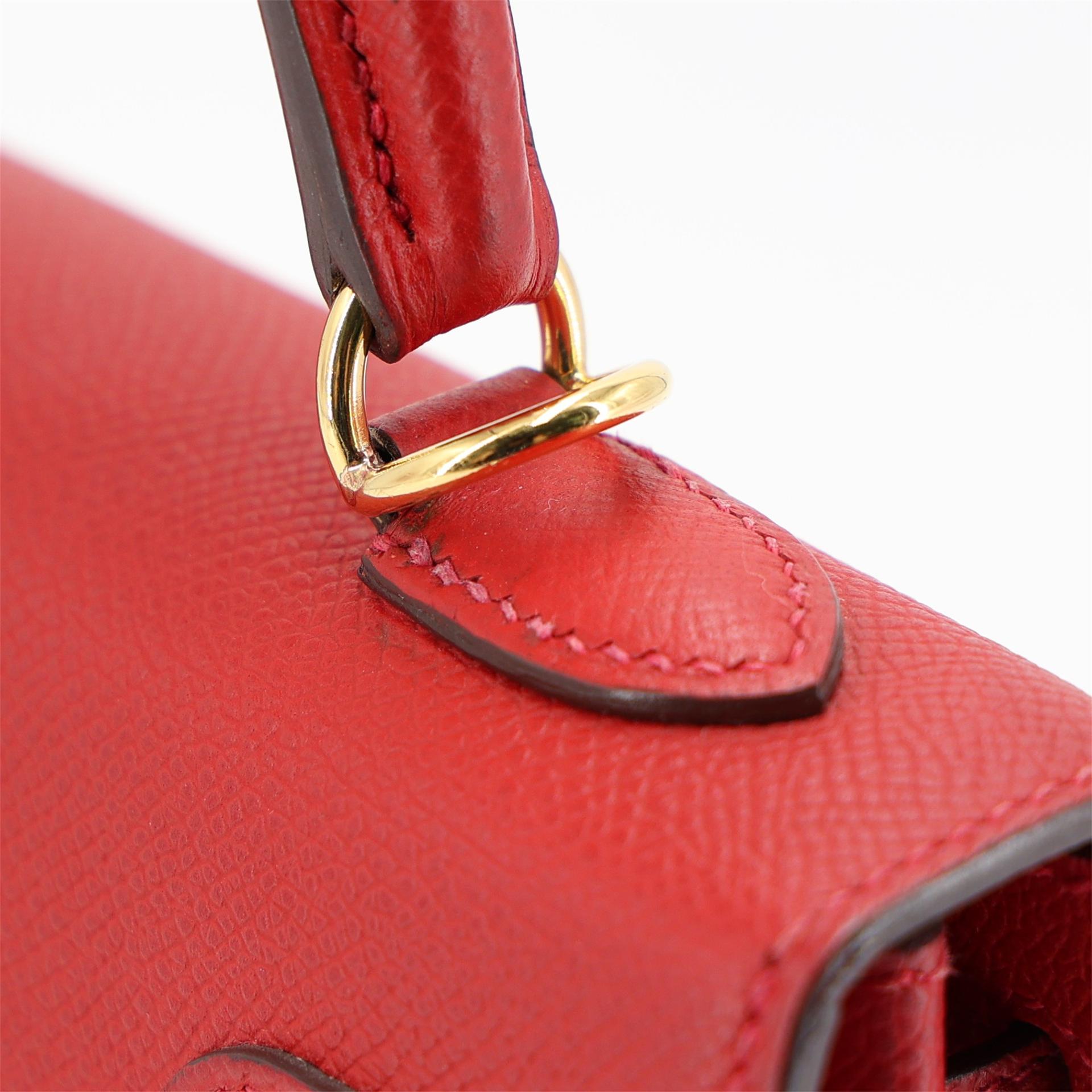 ランク A HERMÈS エルメス ケリー25 セリエ ルージュカザック (Q5) エプソン ゴールド金具 T刻印 (2015) - 20
