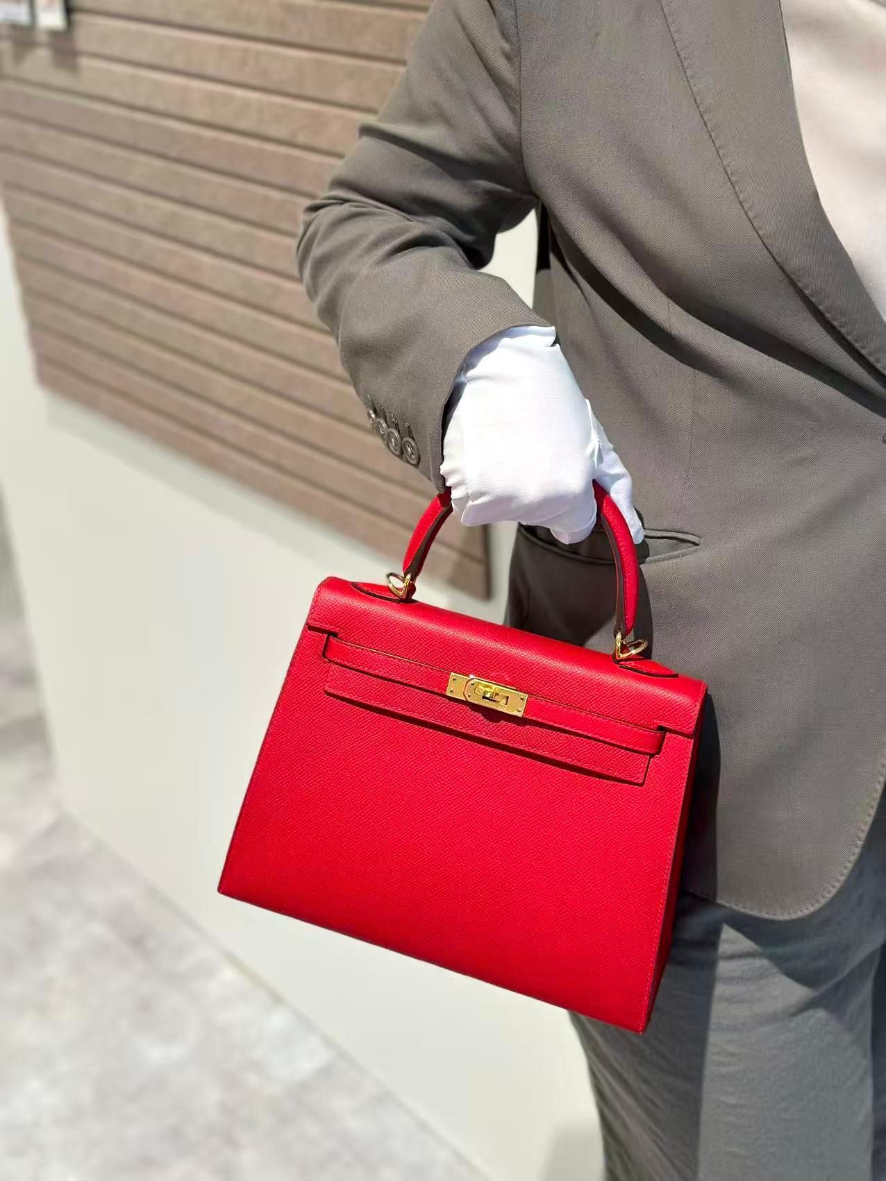 ランク A HERMÈS エルメス ケリー25 セリエ ルージュカザック (Q5) エプソン ゴールド金具 T刻印 (2015) - 3