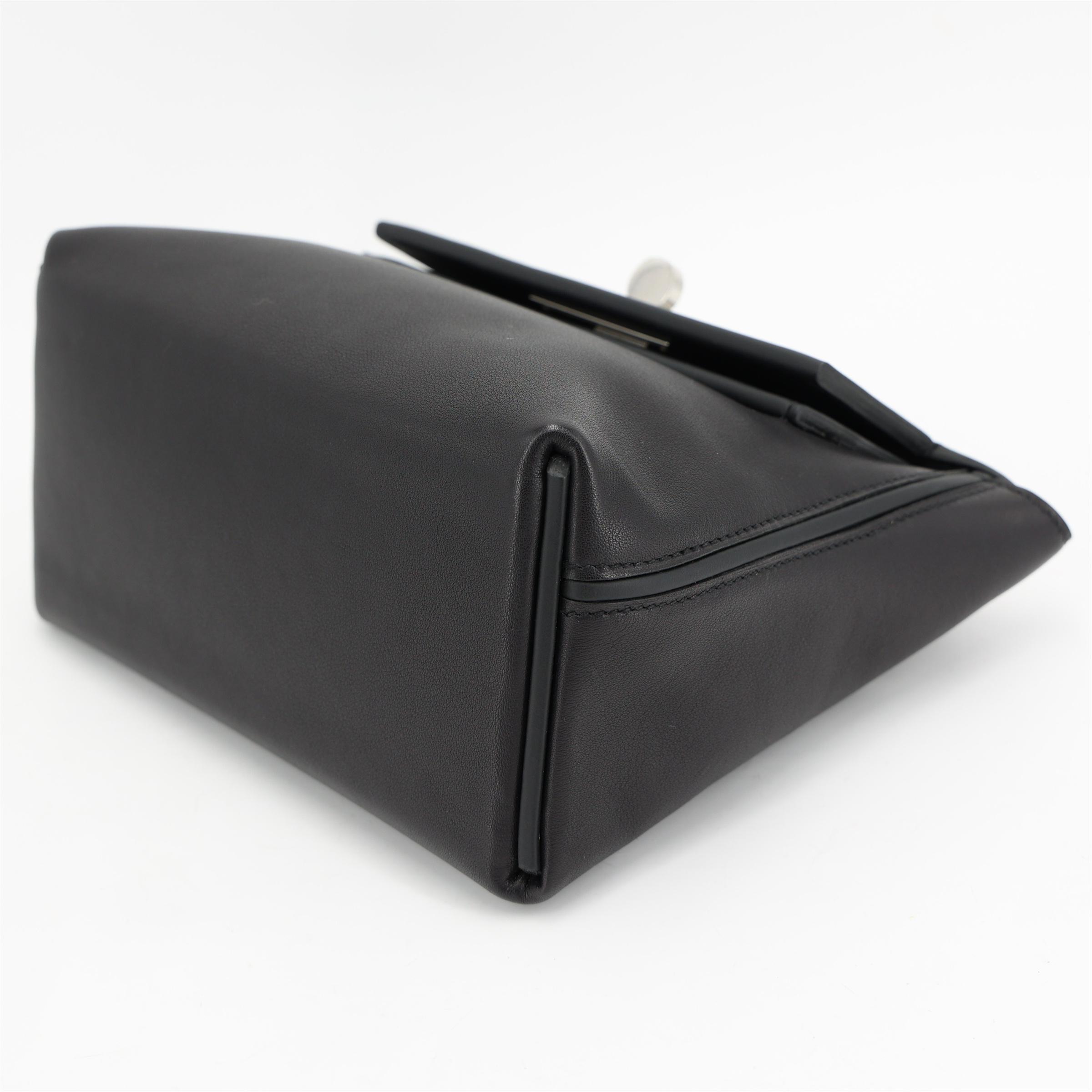 Excellent ( Rank SA ) HERMÈS 24/24 - 21 mini Noir (89) Volupto calfskin Palladium hardware K (2025) - 7