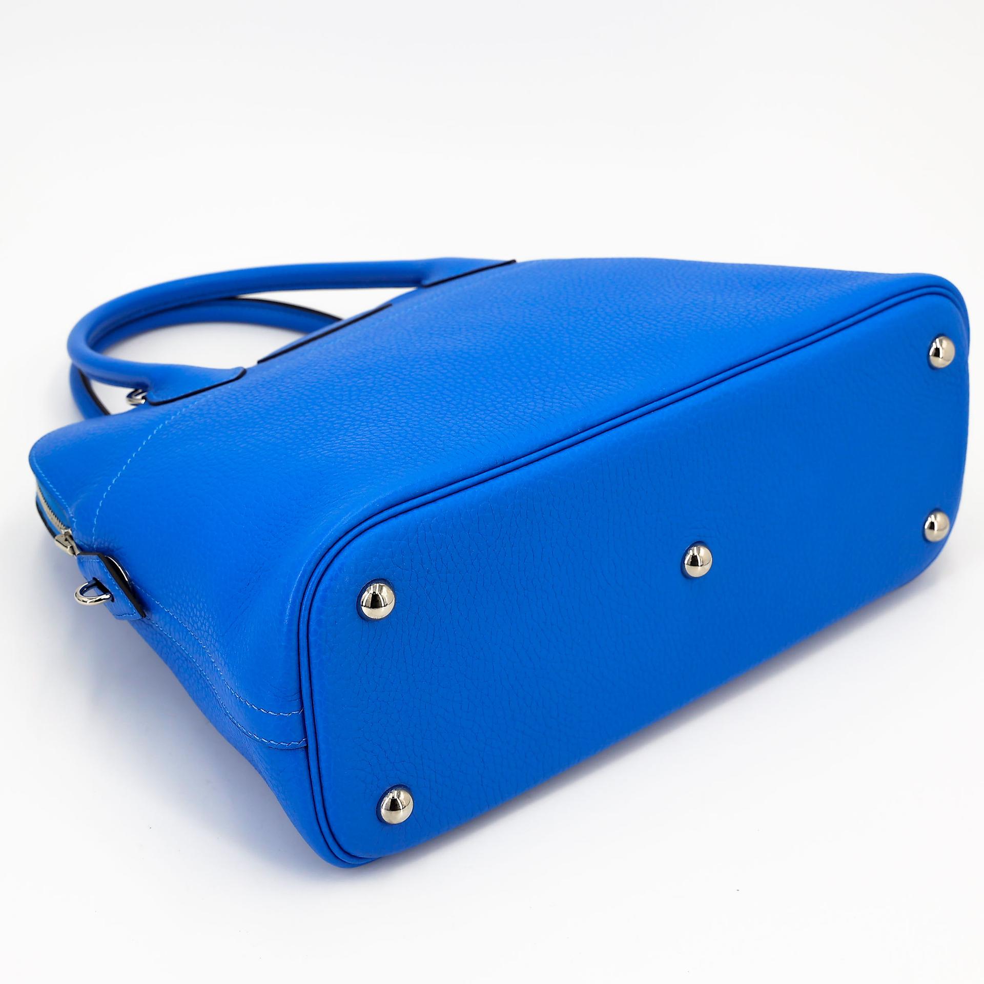 Excellent ( Rank SA ) HERMÈS Bolide 31 Bleu Zanzibar (B3) Clemence Palladium hardware X (2016) - 7
