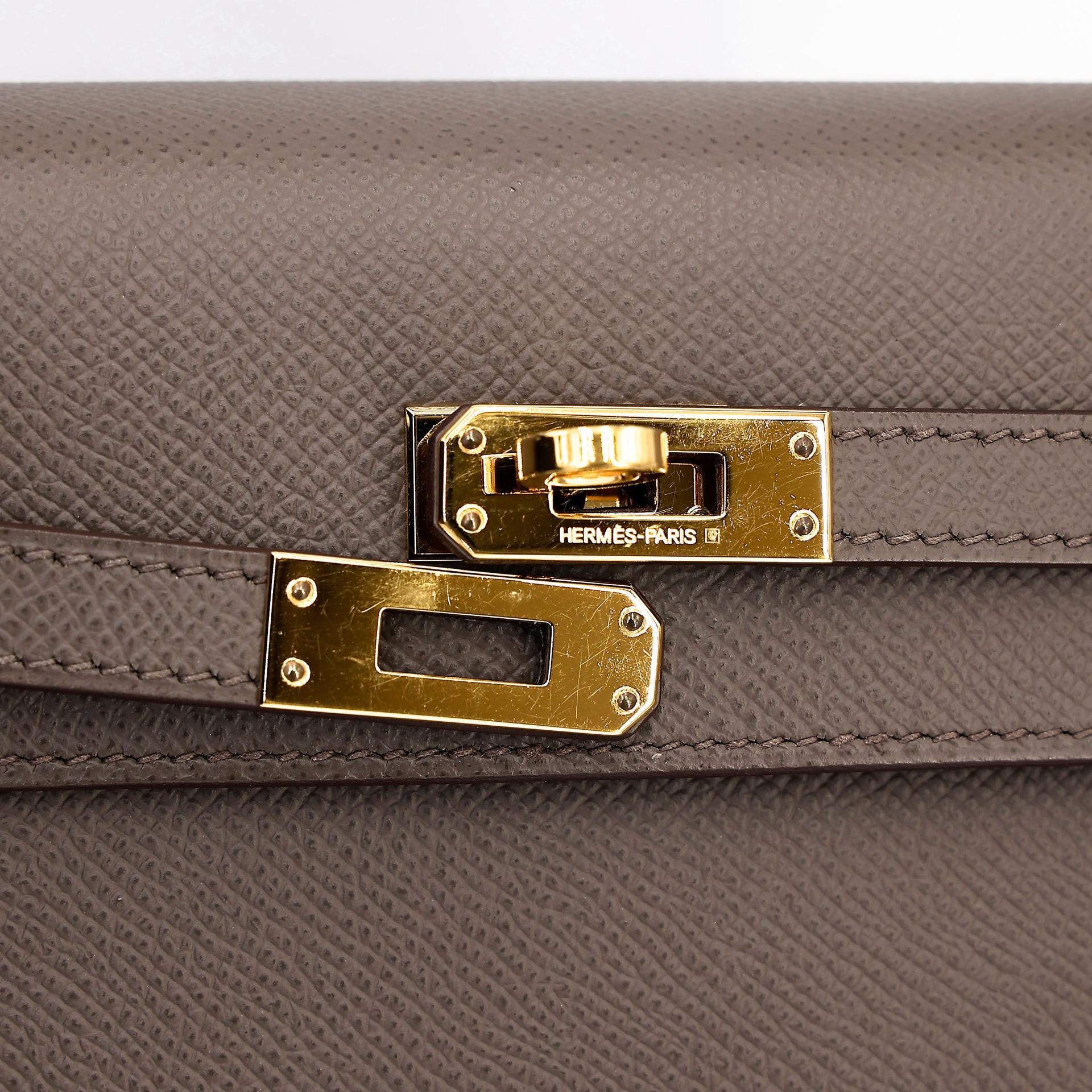 ランク A HERMÈS エルメス ケリー25 セリエ エタン (8F) エプソン ゴールド金具 A刻印 (2017) - 15