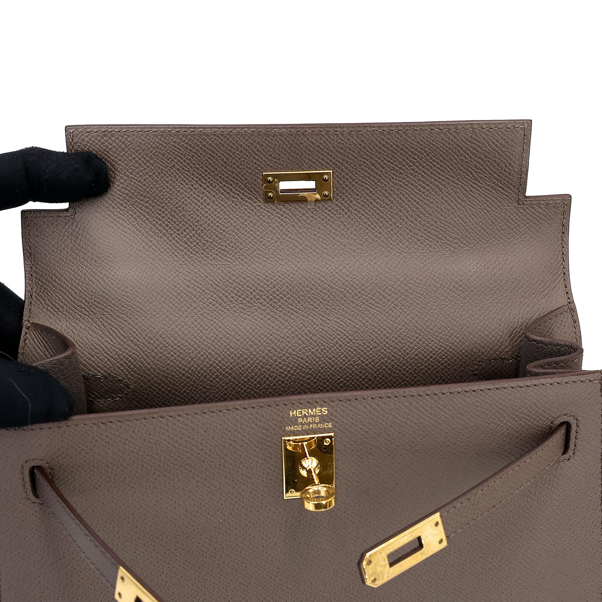 ランク A HERMÈS エルメス ケリー25 セリエ エタン (8F) エプソン ゴールド金具 A刻印 (2017) - 19