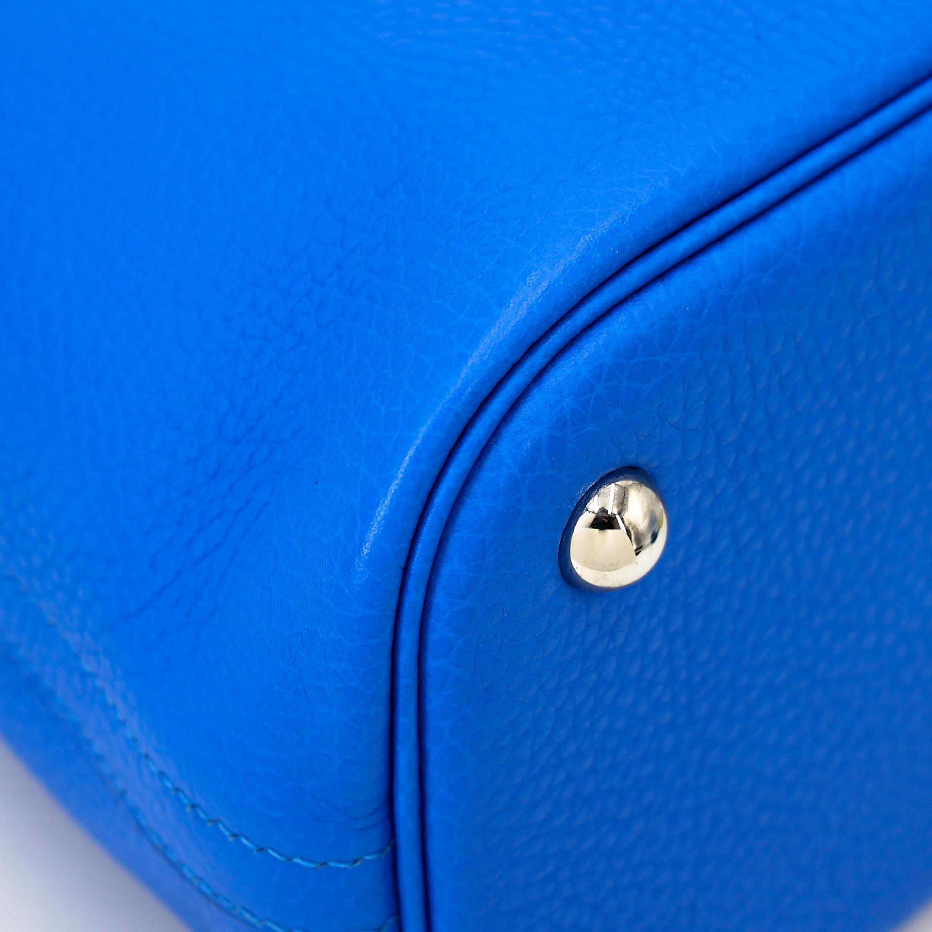 Excellent ( Rank SA ) HERMÈS Bolide 31 Bleu Zanzibar (B3) Clemence Palladium hardware X (2016) - 11