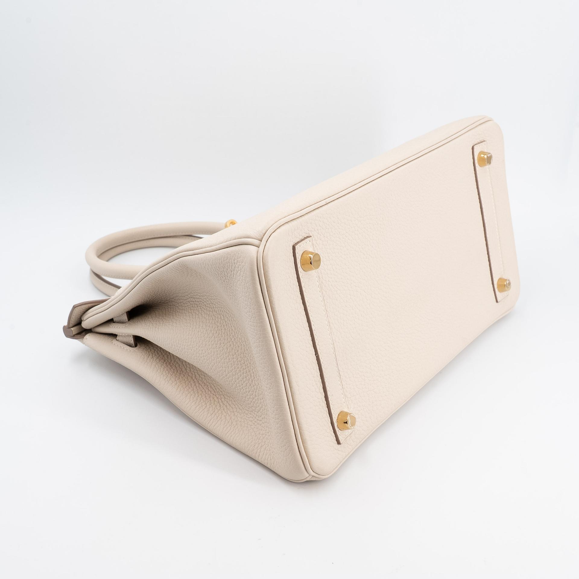 Very Good ( Rank A) HERMÈS Birkin 30 Craie (10) Togo Gold hardware Y (2020) - 4