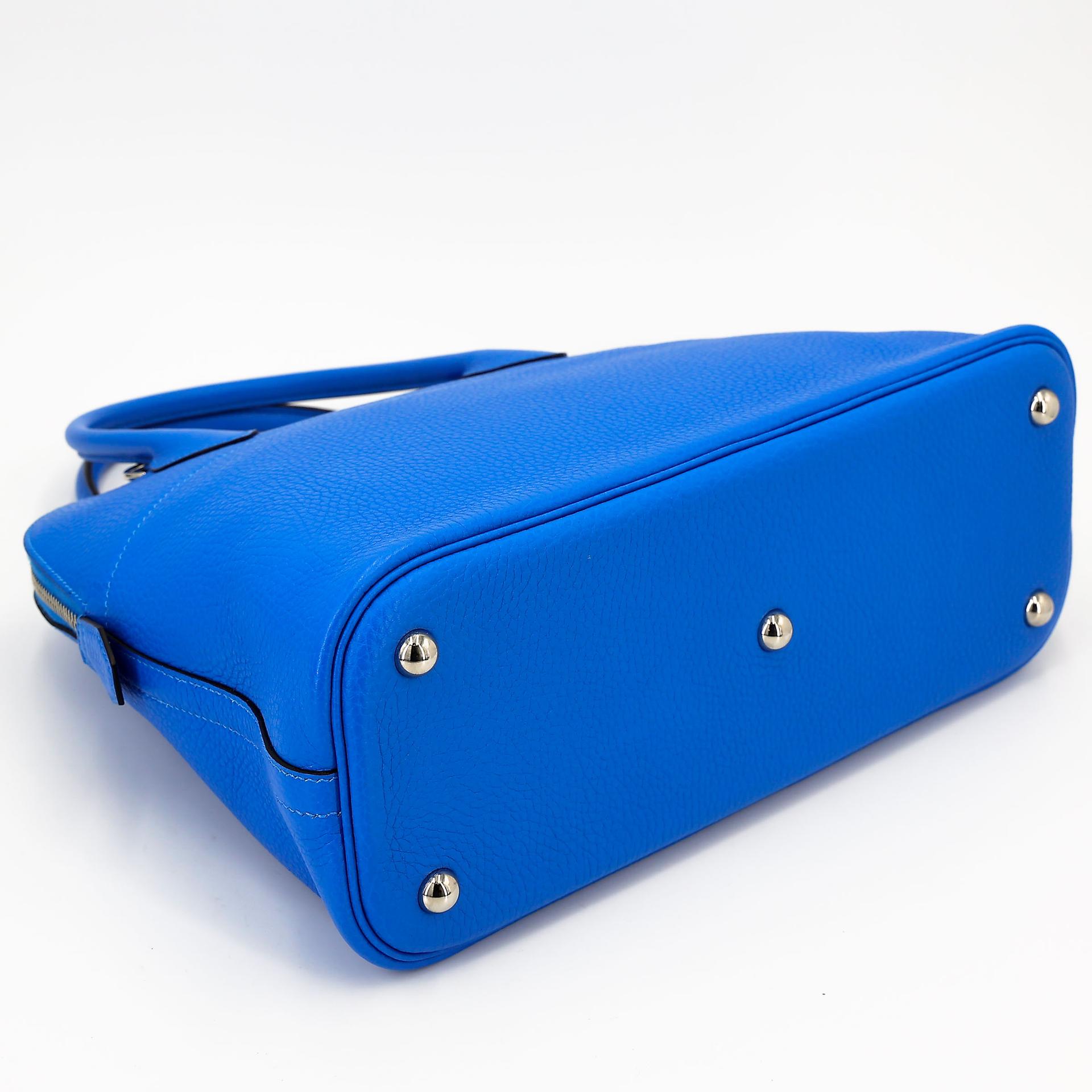 Excellent ( Rank SA ) HERMÈS Bolide 31 Bleu Zanzibar (B3) Clemence Palladium hardware X (2016) - 9