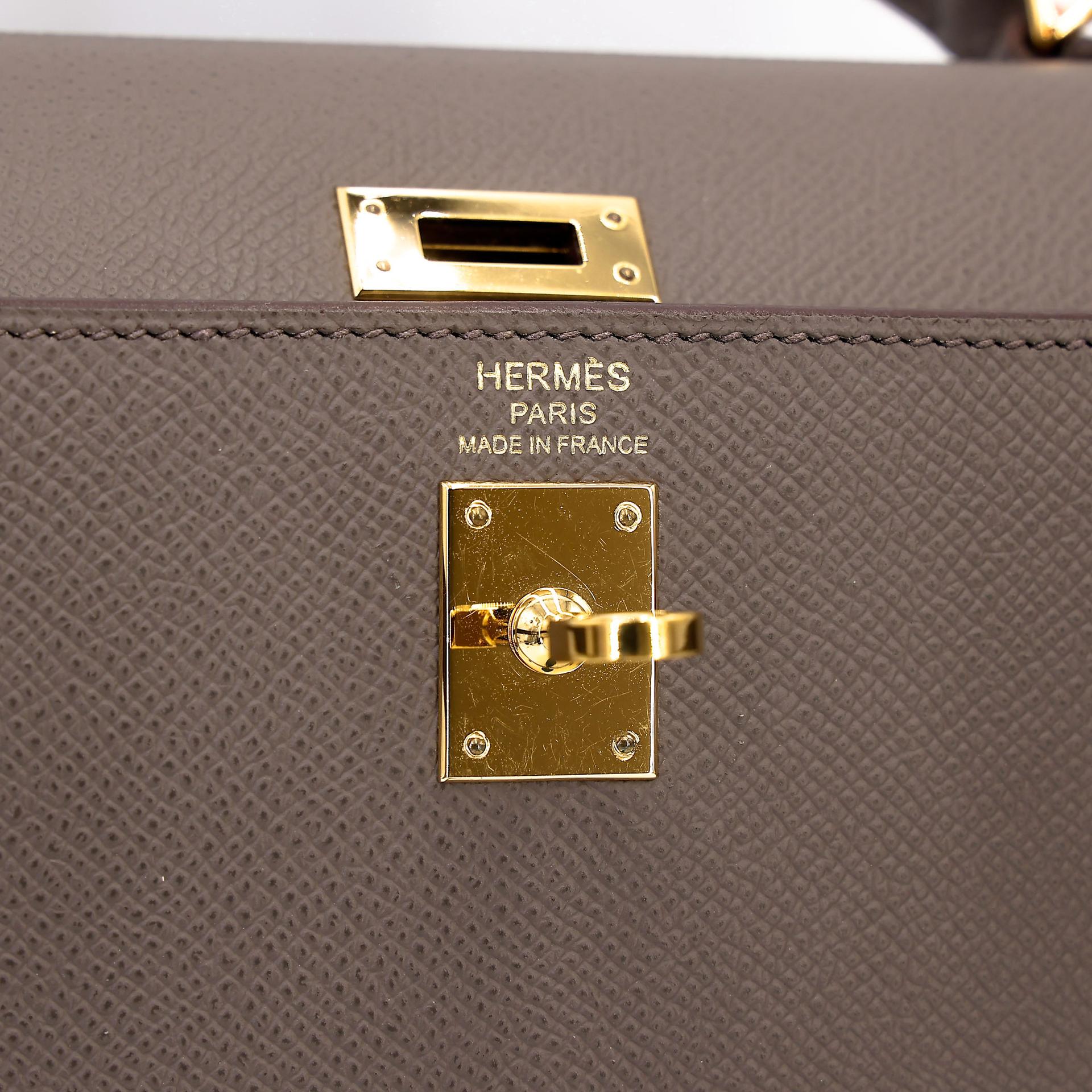 ランク A HERMÈS エルメス ケリー25 セリエ エタン (8F) エプソン ゴールド金具 A刻印 (2017) - 20