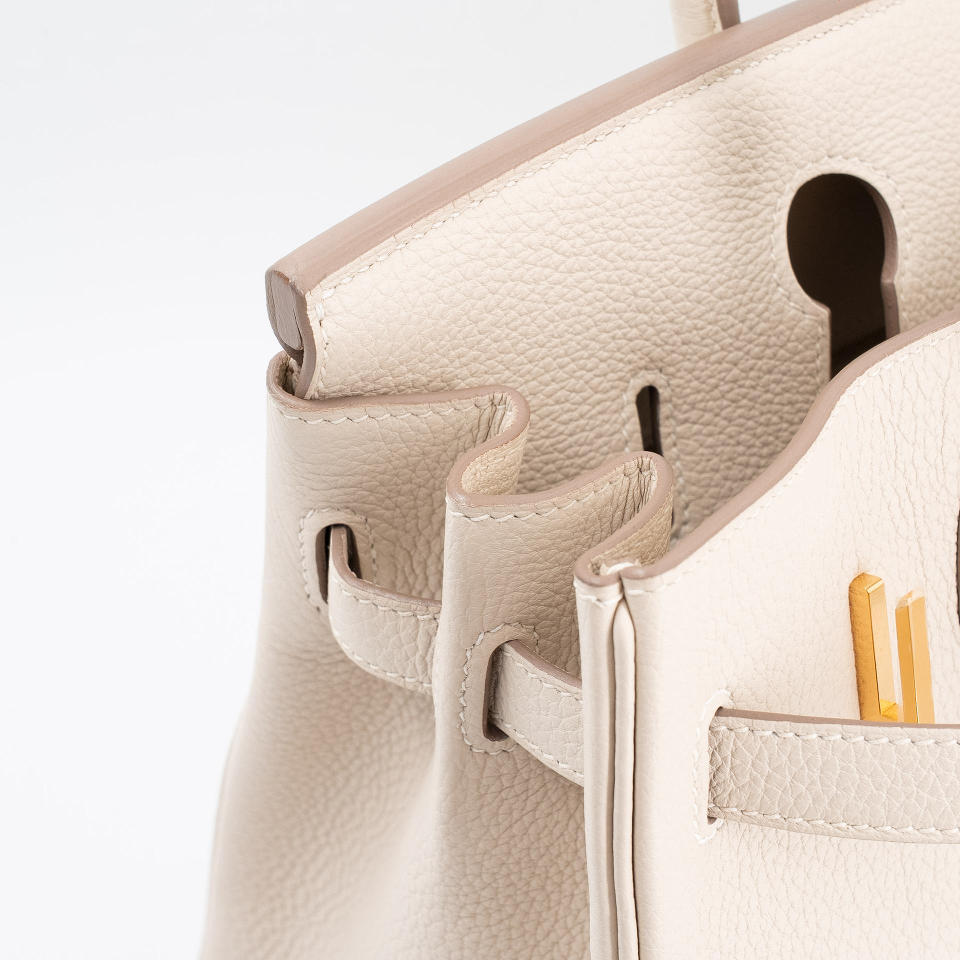 Very Good ( Rank A) HERMÈS Birkin 30 Craie (10) Togo Gold hardware Y (2020) - 13