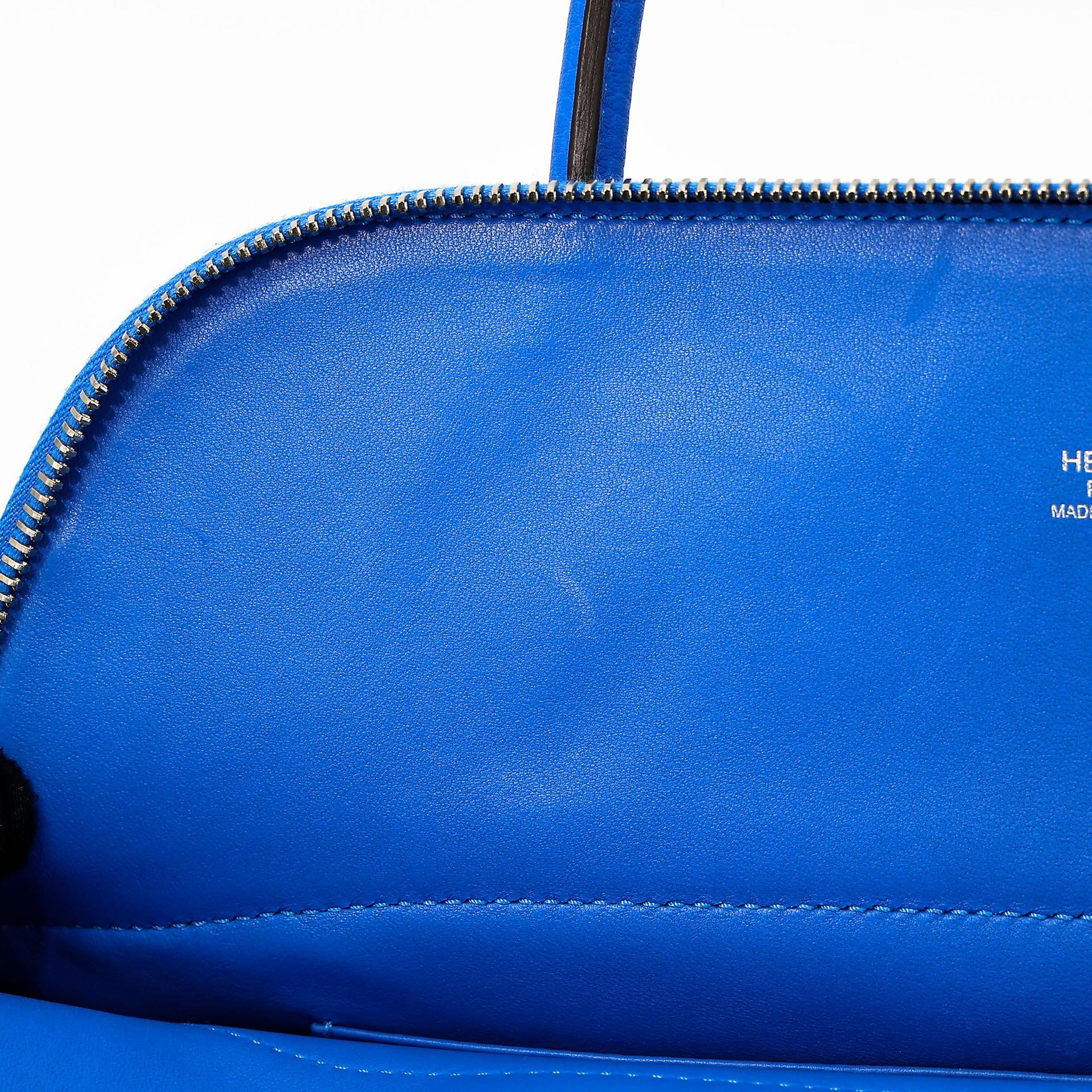 Excellent ( Rank SA ) HERMÈS Bolide 31 Bleu Zanzibar (B3) Clemence Palladium hardware X (2016) - 19