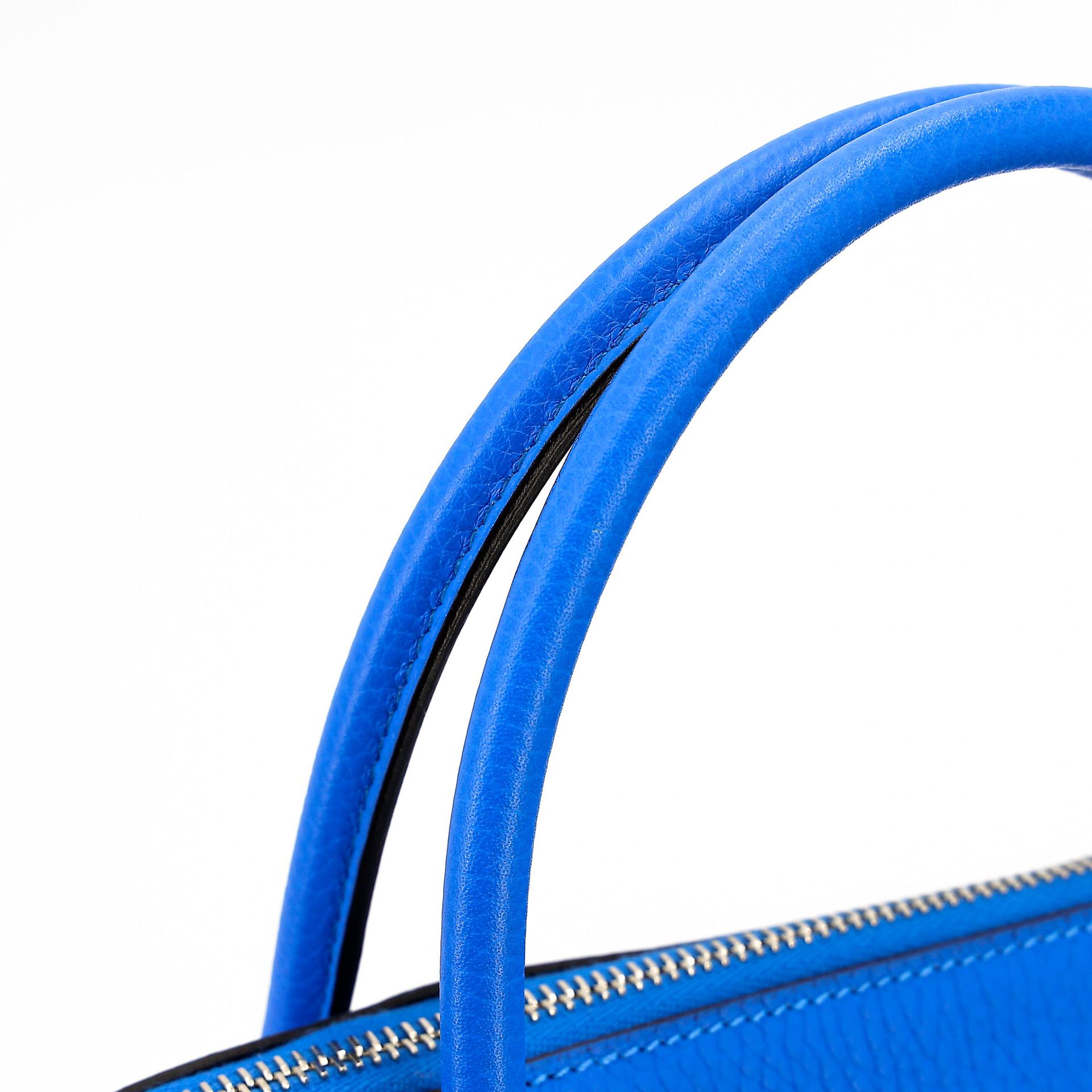 Excellent ( Rank SA ) HERMÈS Bolide 31 Bleu Zanzibar (B3) Clemence Palladium hardware X (2016) - 4