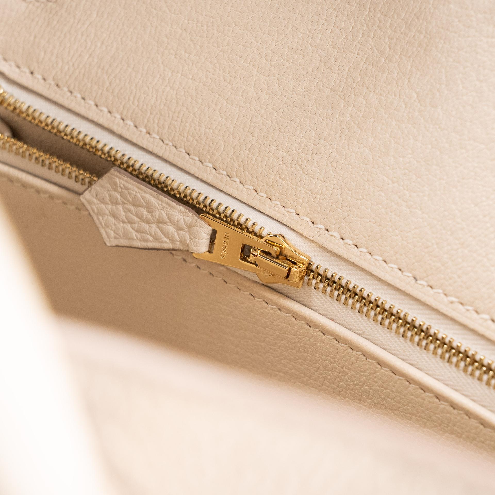 Very Good ( Rank A) HERMÈS Birkin 30 Craie (10) Togo Gold hardware Y (2020) - 16