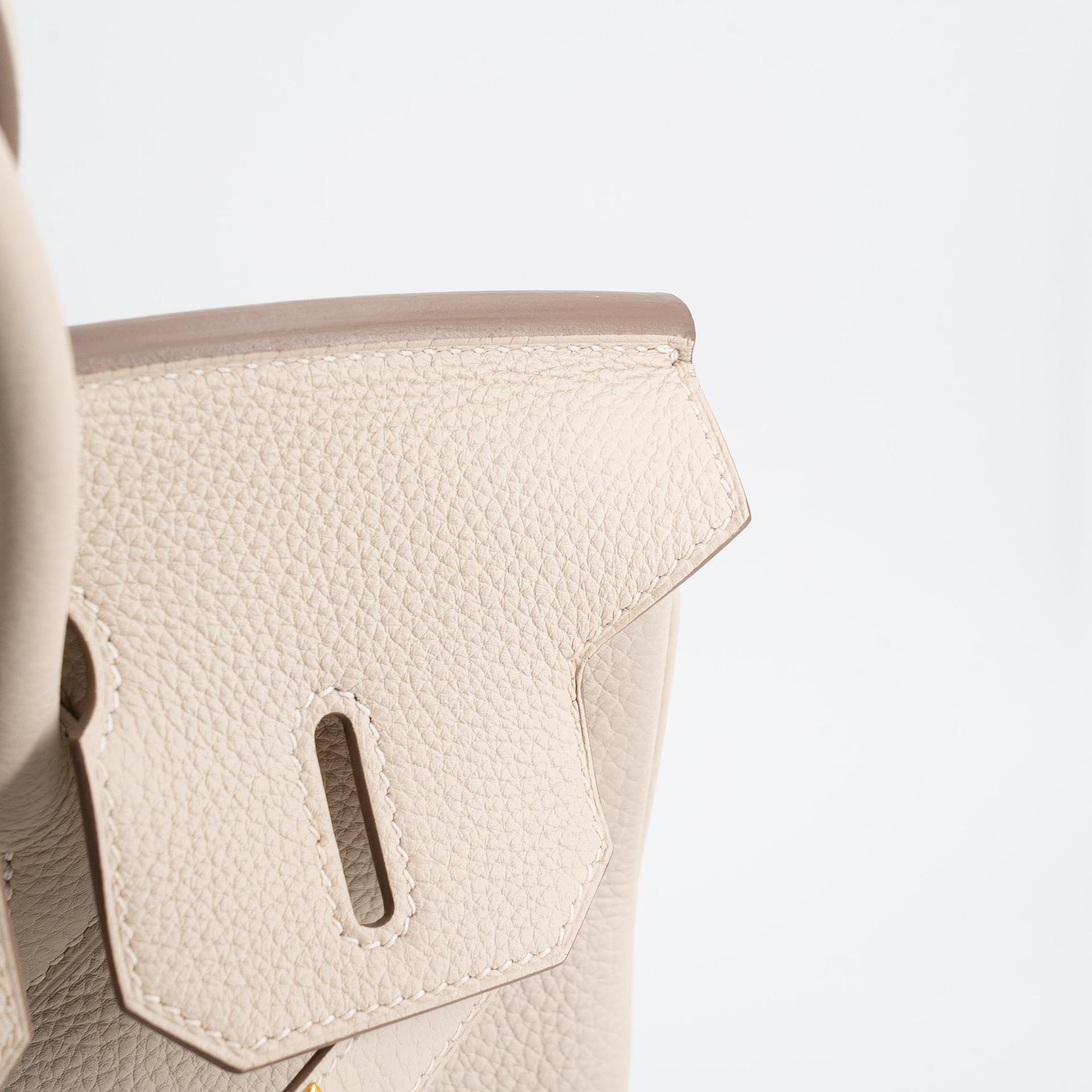 Very Good ( Rank A) HERMÈS Birkin 30 Craie (10) Togo Gold hardware Y (2020) - 18