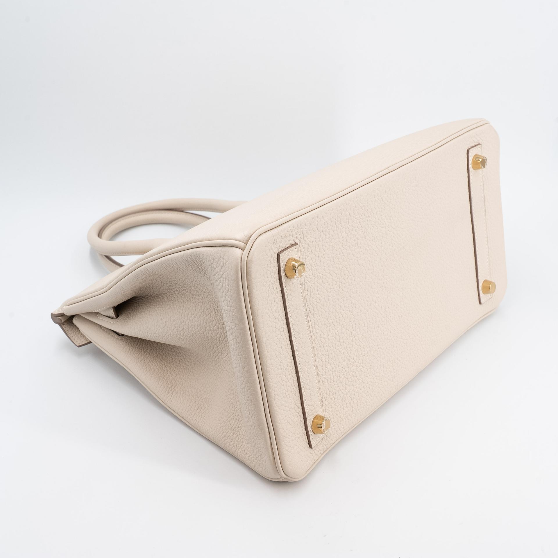 Very Good ( Rank A) HERMÈS Birkin 30 Craie (10) Togo Gold hardware Y (2020) - 7