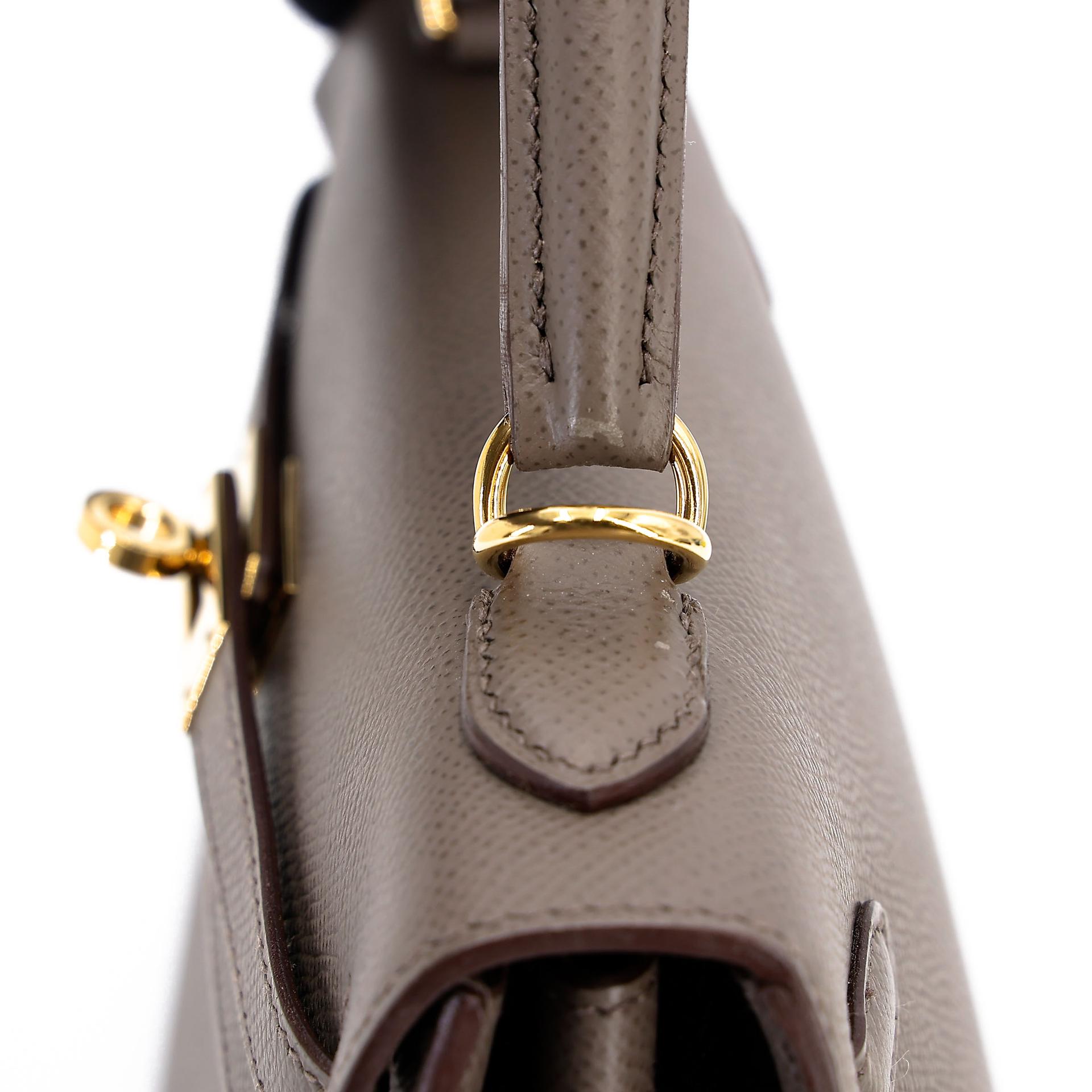 ランク A HERMÈS エルメス ケリー25 セリエ エタン (8F) エプソン ゴールド金具 A刻印 (2017) - 5