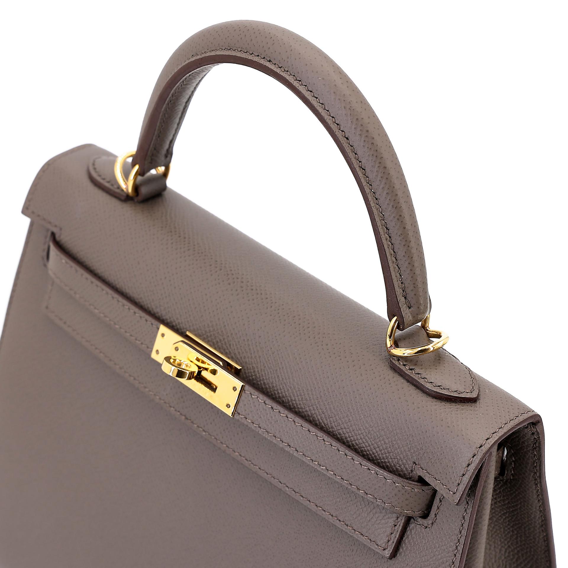ランク A HERMÈS エルメス ケリー25 セリエ エタン (8F) エプソン ゴールド金具 A刻印 (2017) - 4