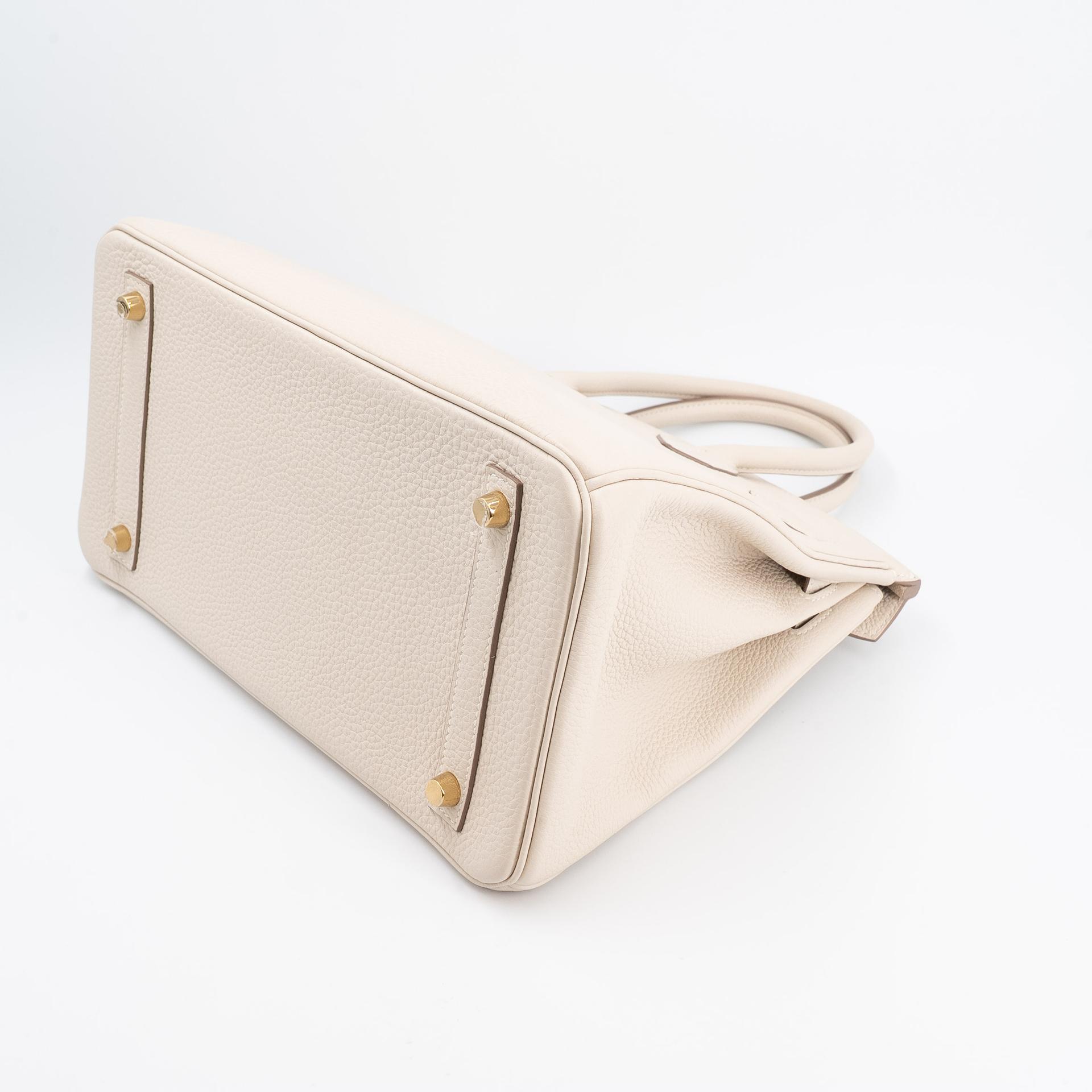 Very Good ( Rank A) HERMÈS Birkin 30 Craie (10) Togo Gold hardware Y (2020) - 6