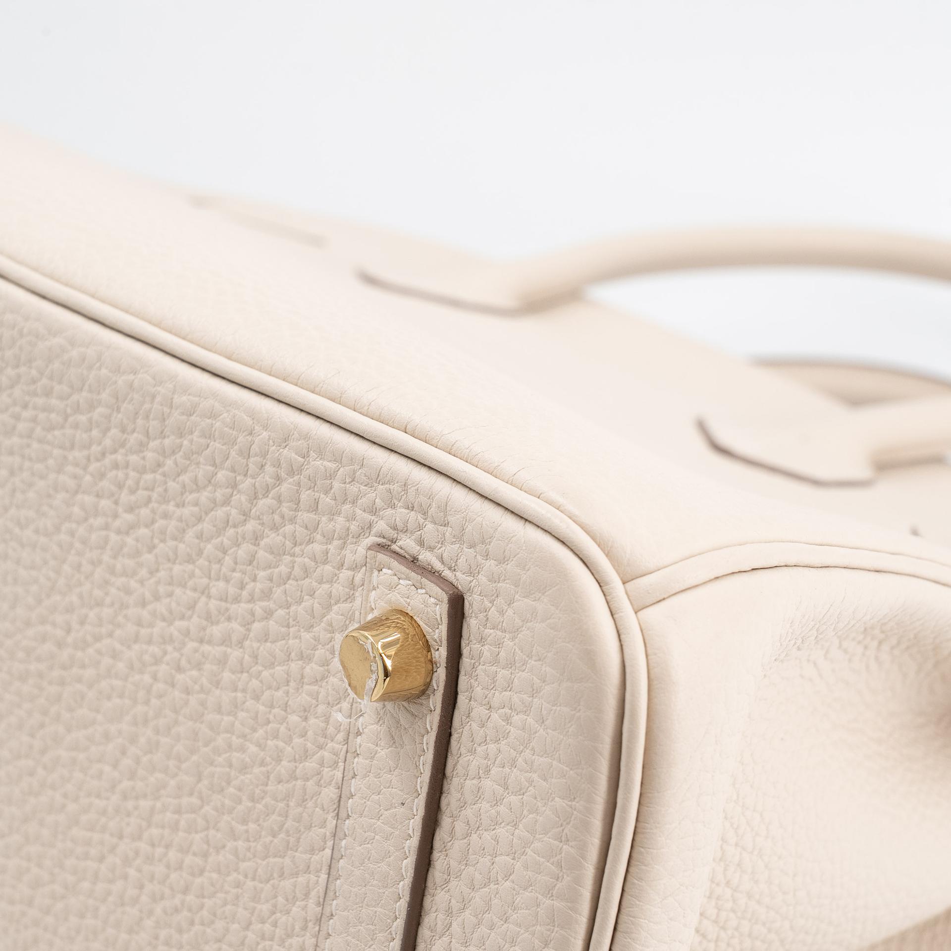 Very Good ( Rank A) HERMÈS Birkin 30 Craie (10) Togo Gold hardware Y (2020) - 23