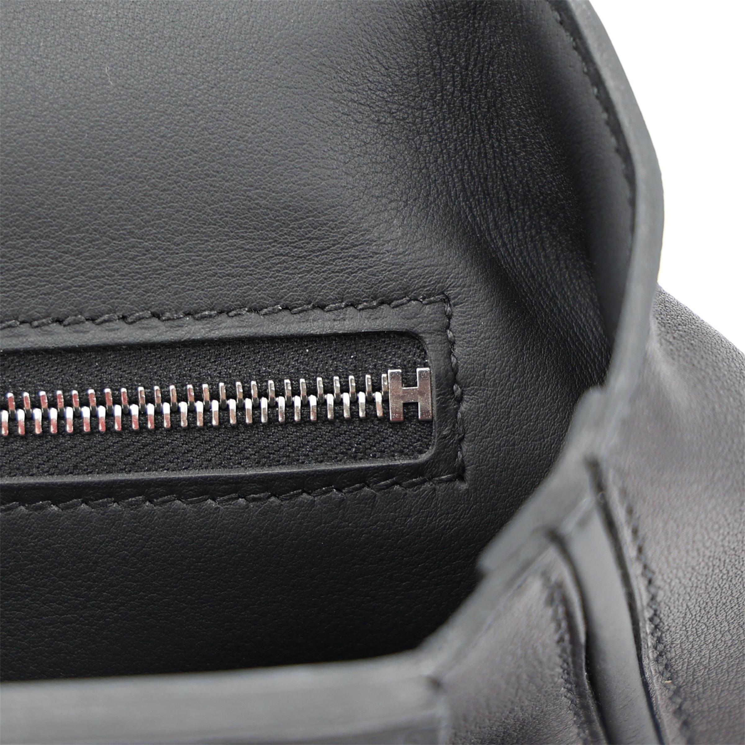 Excellent ( Rank SA ) HERMÈS 24/24 - 21 mini Noir (89) Volupto calfskin Palladium hardware K (2025) - 18