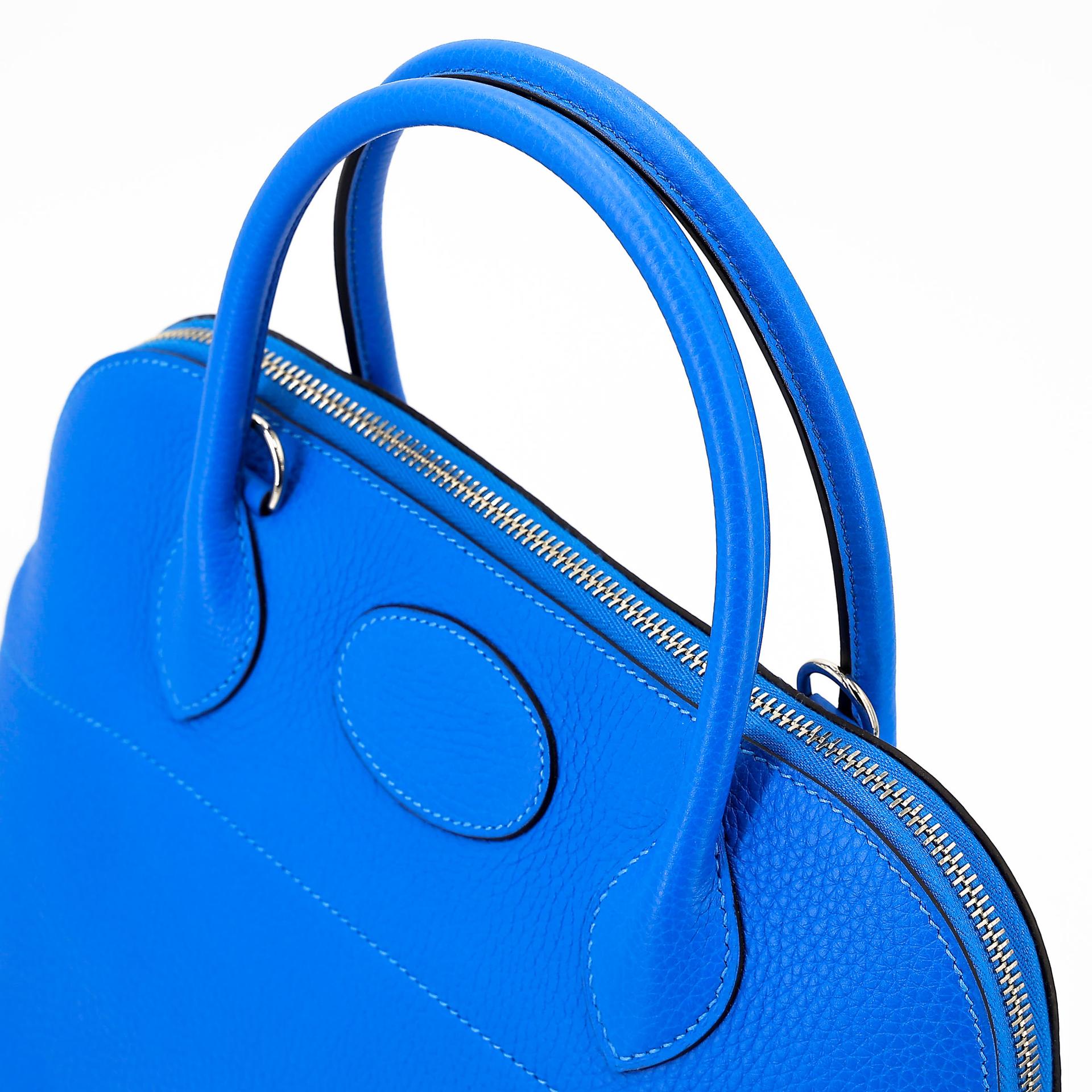 Excellent ( Rank SA ) HERMÈS Bolide 31 Bleu Zanzibar (B3) Clemence Palladium hardware X (2016) - 3