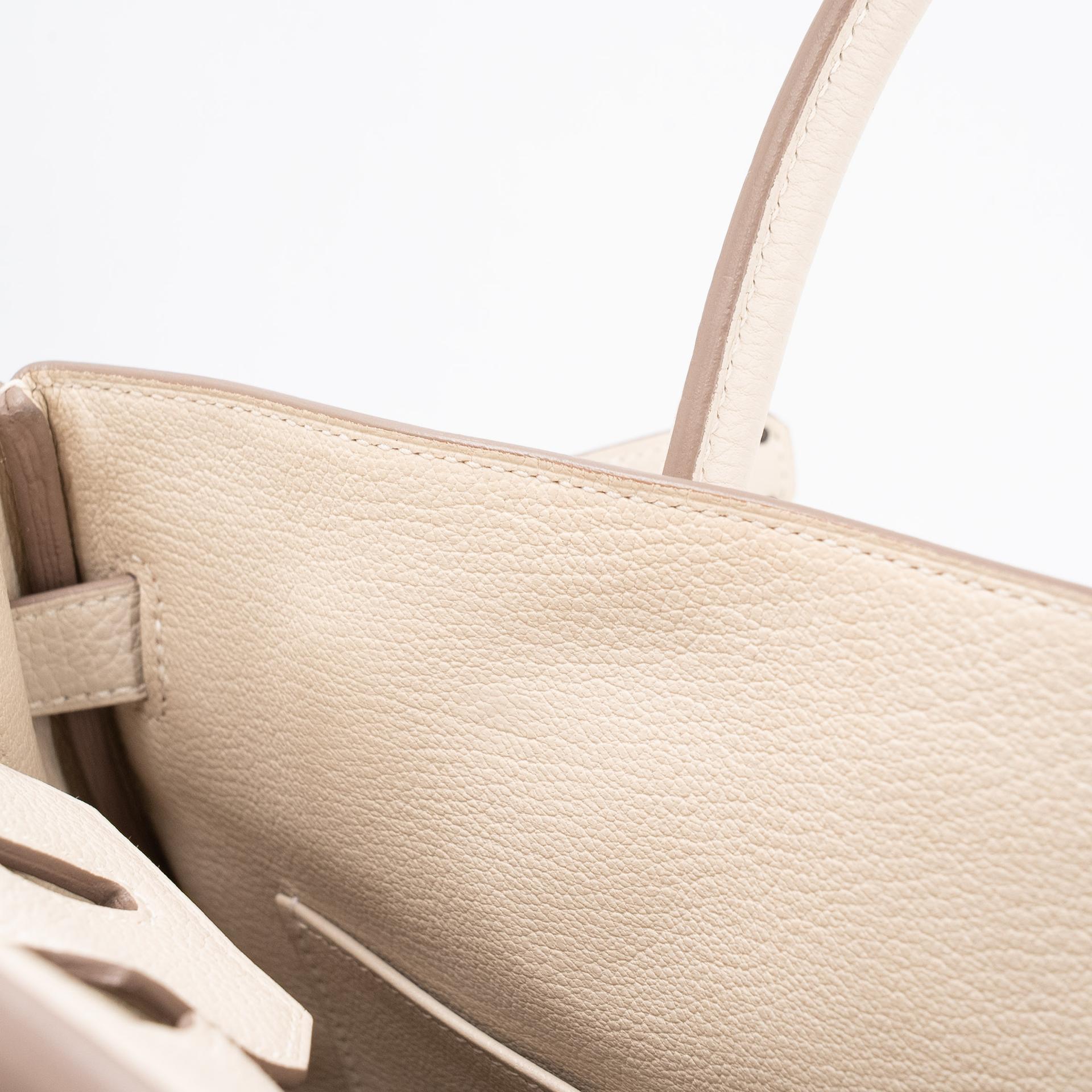 Very Good ( Rank A) HERMÈS Birkin 30 Craie (10) Togo Gold hardware Y (2020) - 30