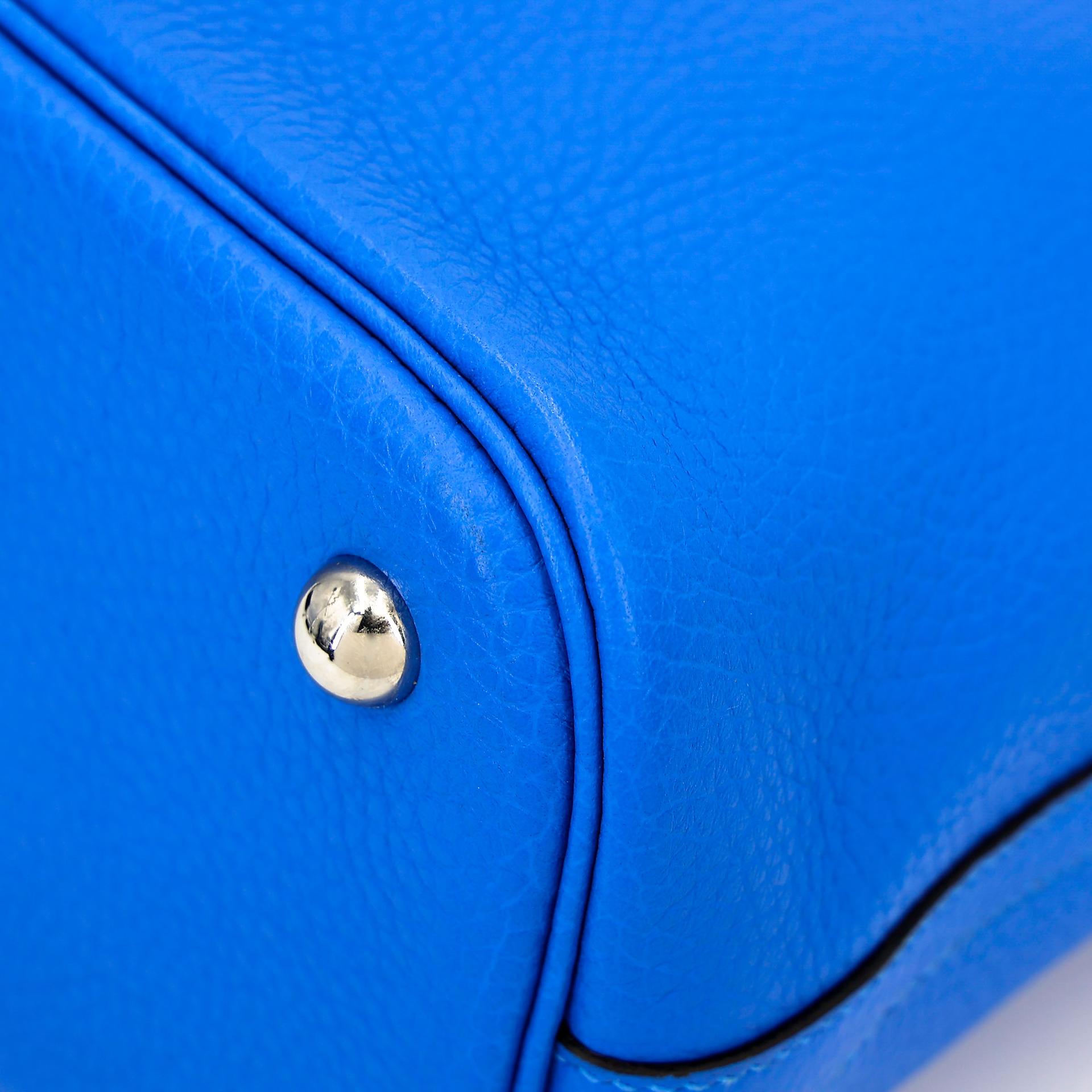Excellent ( Rank SA ) HERMÈS Bolide 31 Bleu Zanzibar (B3) Clemence Palladium hardware X (2016) - 12