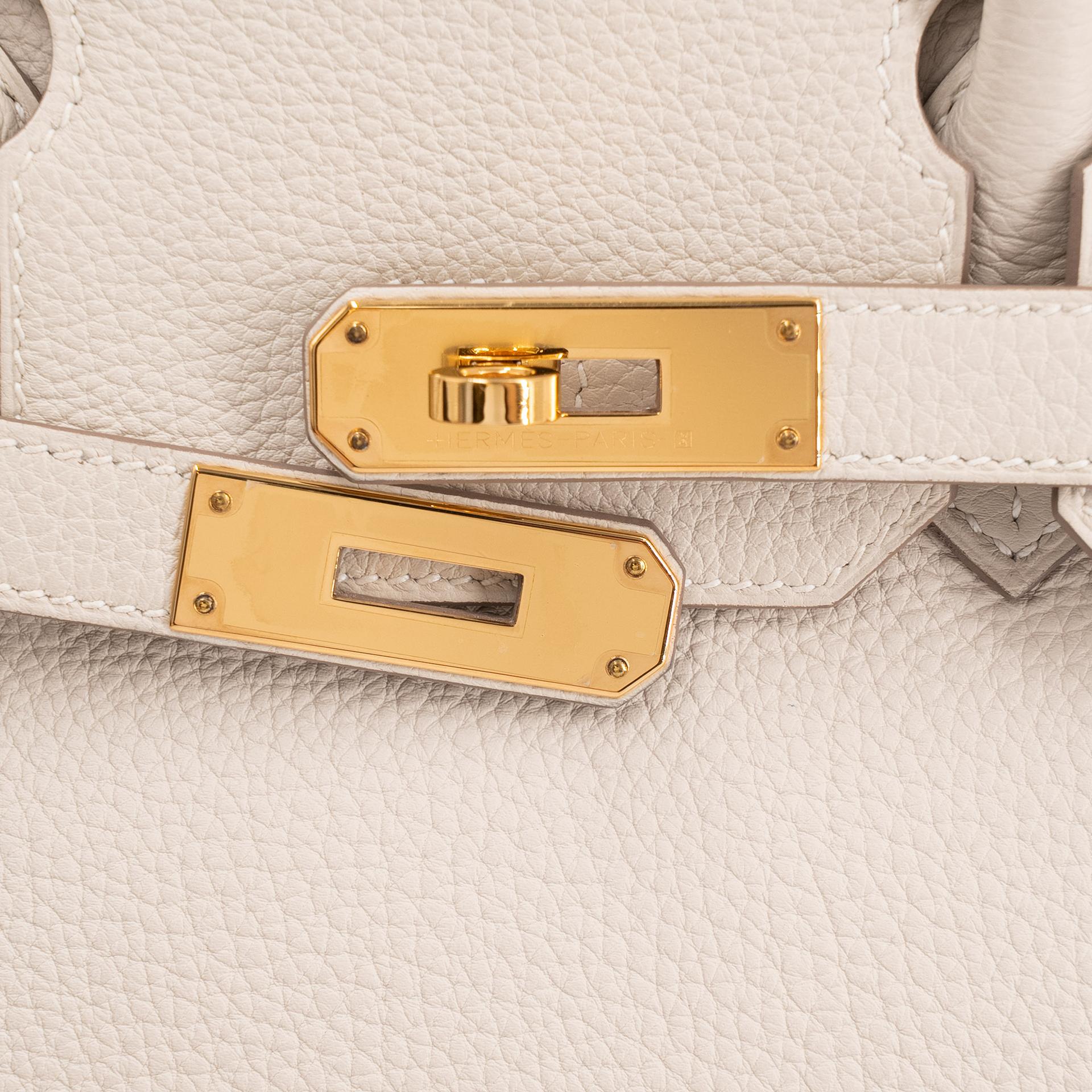 Very Good ( Rank A) HERMÈS Birkin 30 Craie (10) Togo Gold hardware Y (2020) - 8