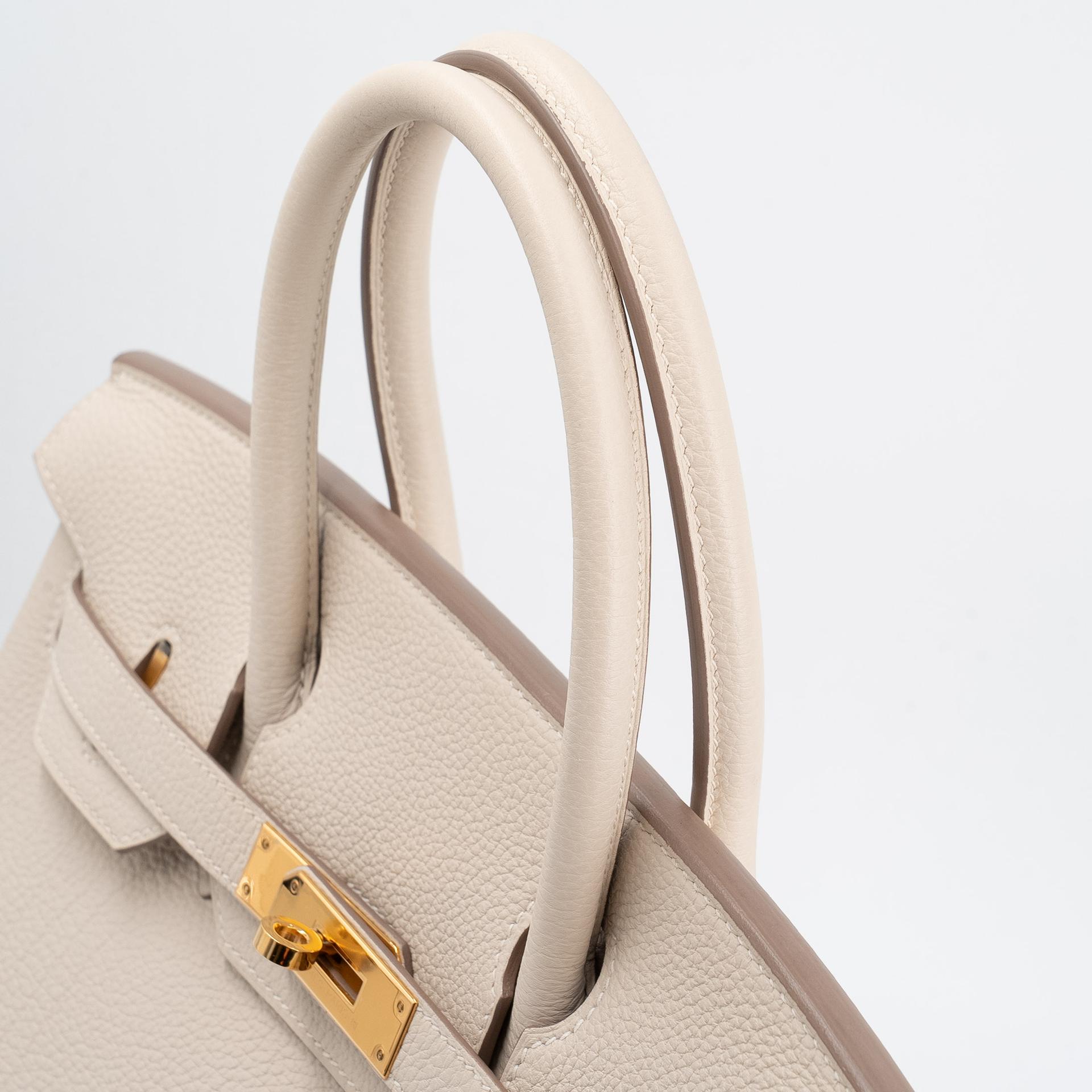 Very Good ( Rank A) HERMÈS Birkin 30 Craie (10) Togo Gold hardware Y (2020) - 3
