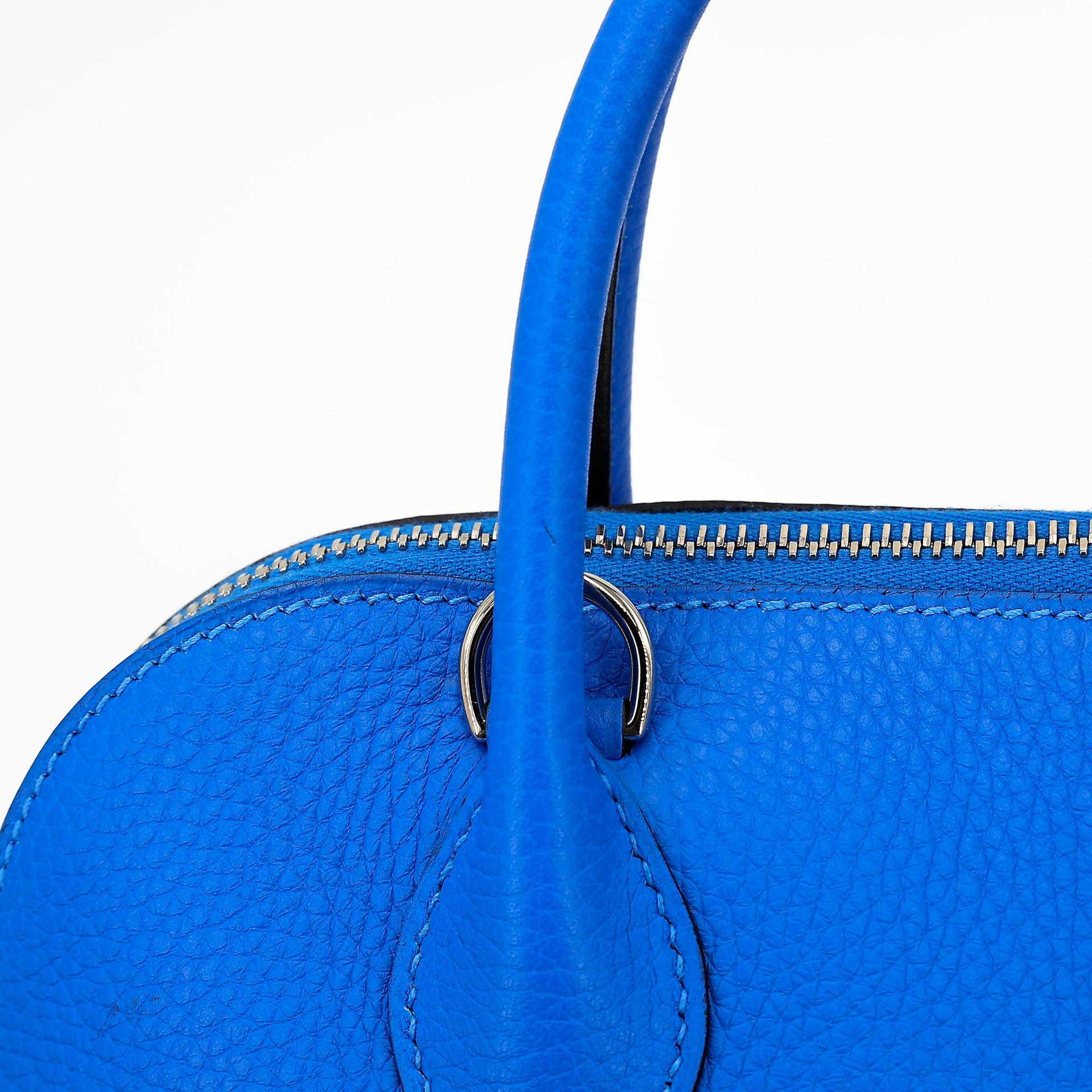 Excellent ( Rank SA ) HERMÈS Bolide 31 Bleu Zanzibar (B3) Clemence Palladium hardware X (2016) - 5