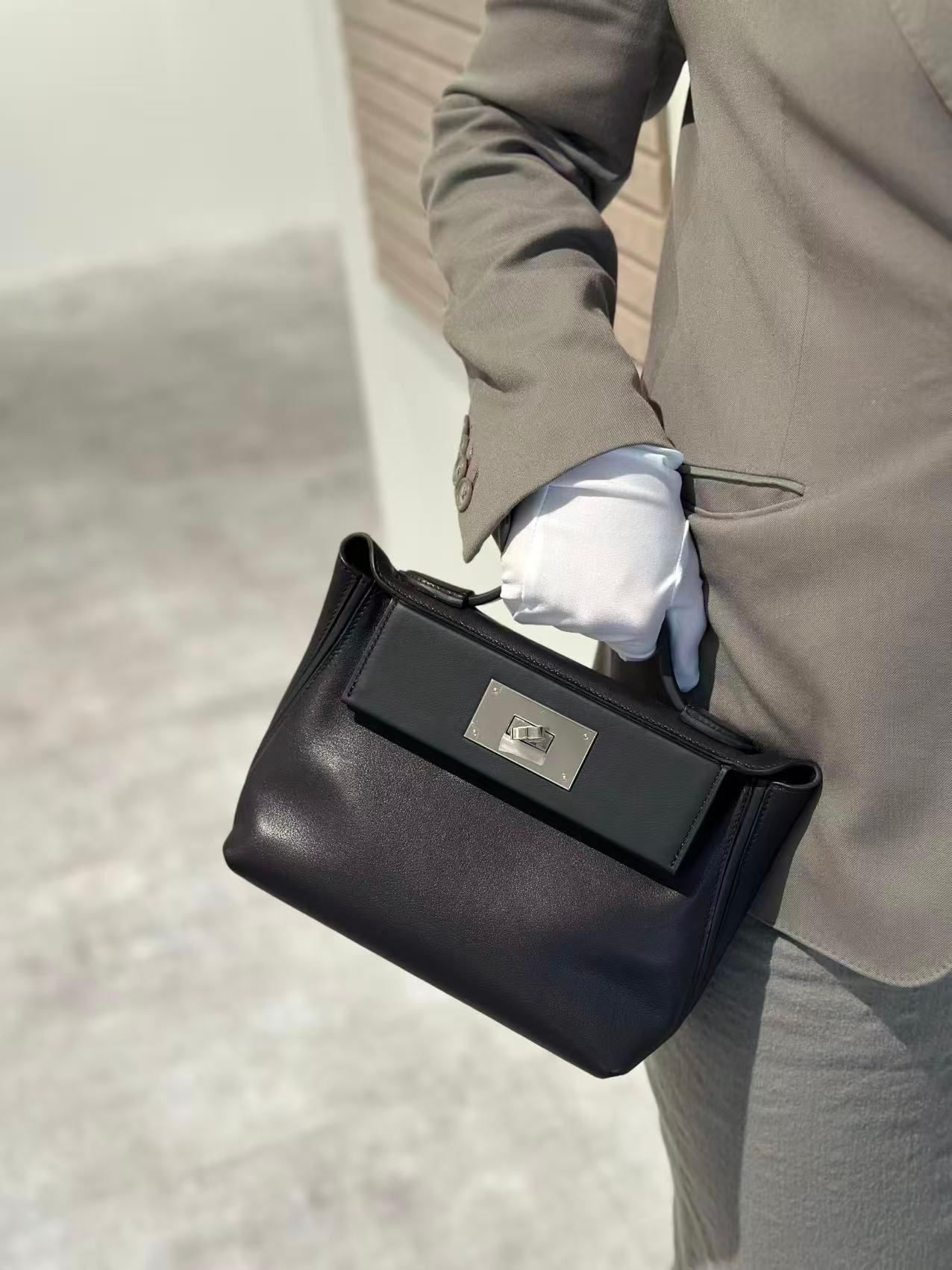 ランク SA HERMÈS エルメス ヴァンキャトルミニ ブラック (89) ヴォリュプト シルバー金具 K刻印 (2025) - 3