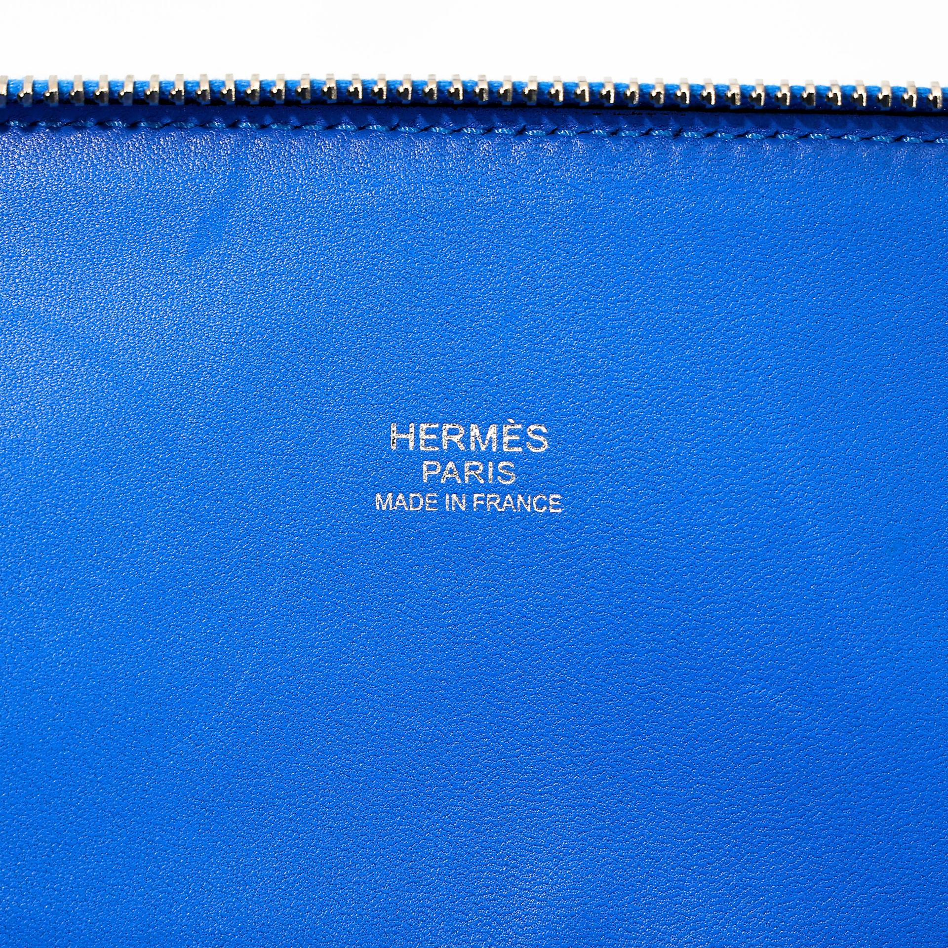 Excellent ( Rank SA ) HERMÈS Bolide 31 Bleu Zanzibar (B3) Clemence Palladium hardware X (2016) - 17