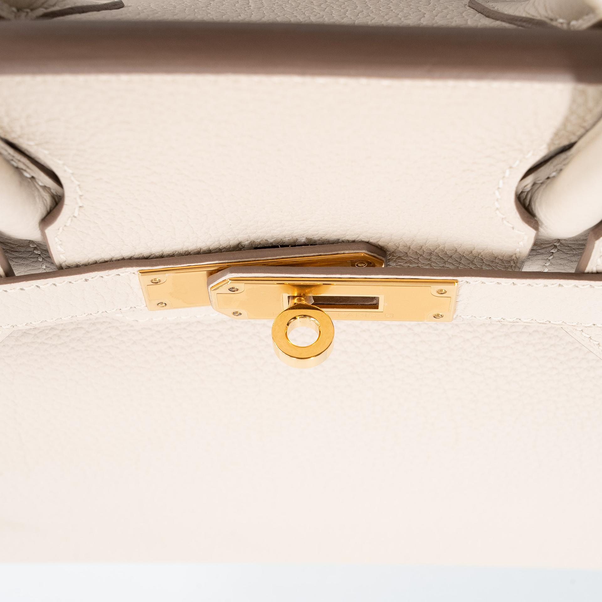 Very Good ( Rank A) HERMÈS Birkin 30 Craie (10) Togo Gold hardware Y (2020) - 10