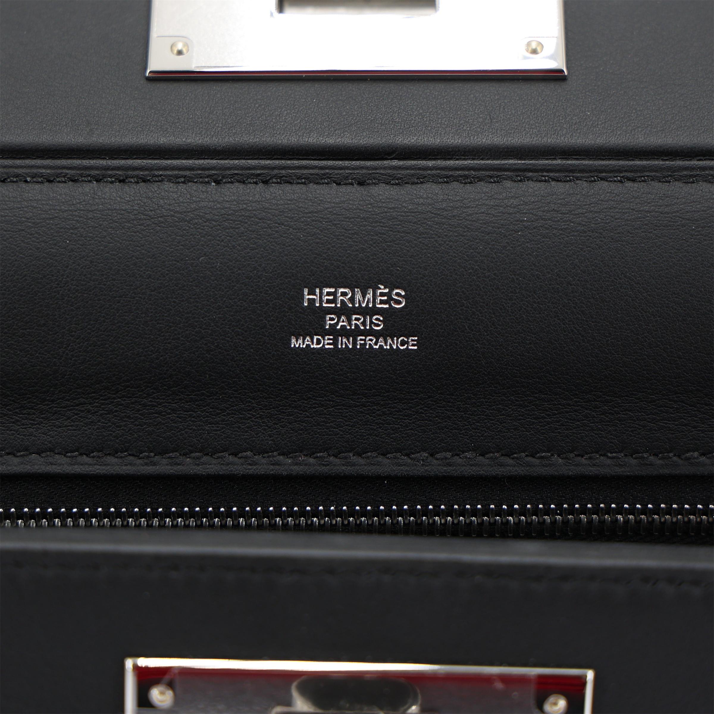 Excellent ( Rank SA ) HERMÈS 24/24 - 21 mini Noir (89) Volupto calfskin Palladium hardware K (2025) - 13